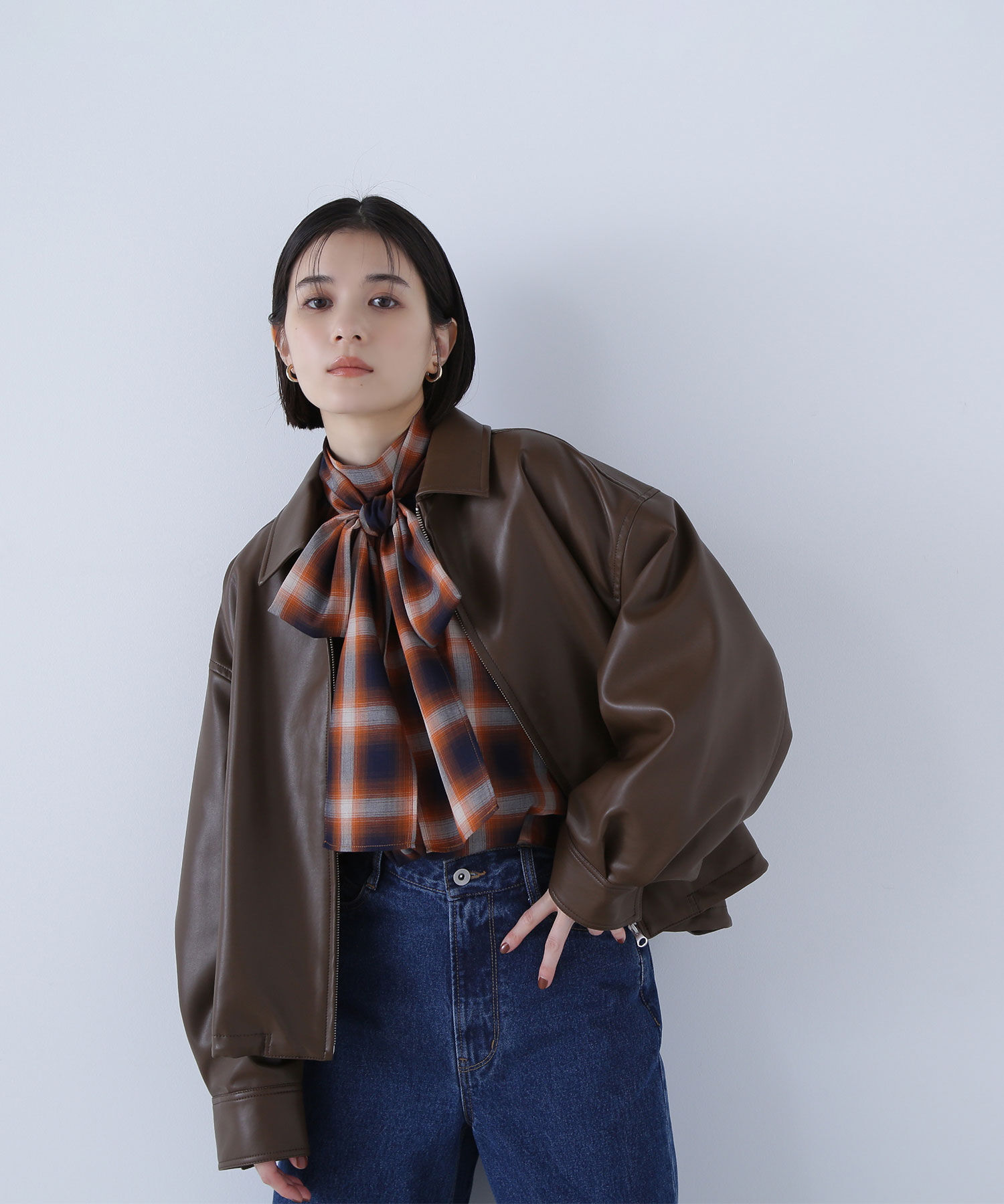  「フェイクレザードロストブルゾン」|ブルゾン・スタジャン|