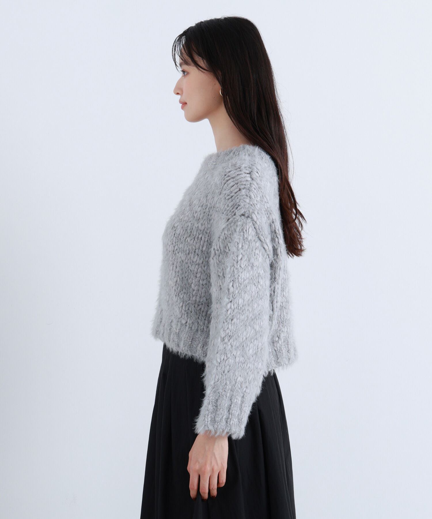  「2wayネックスラブヤーンニット」|ニット・セーター|