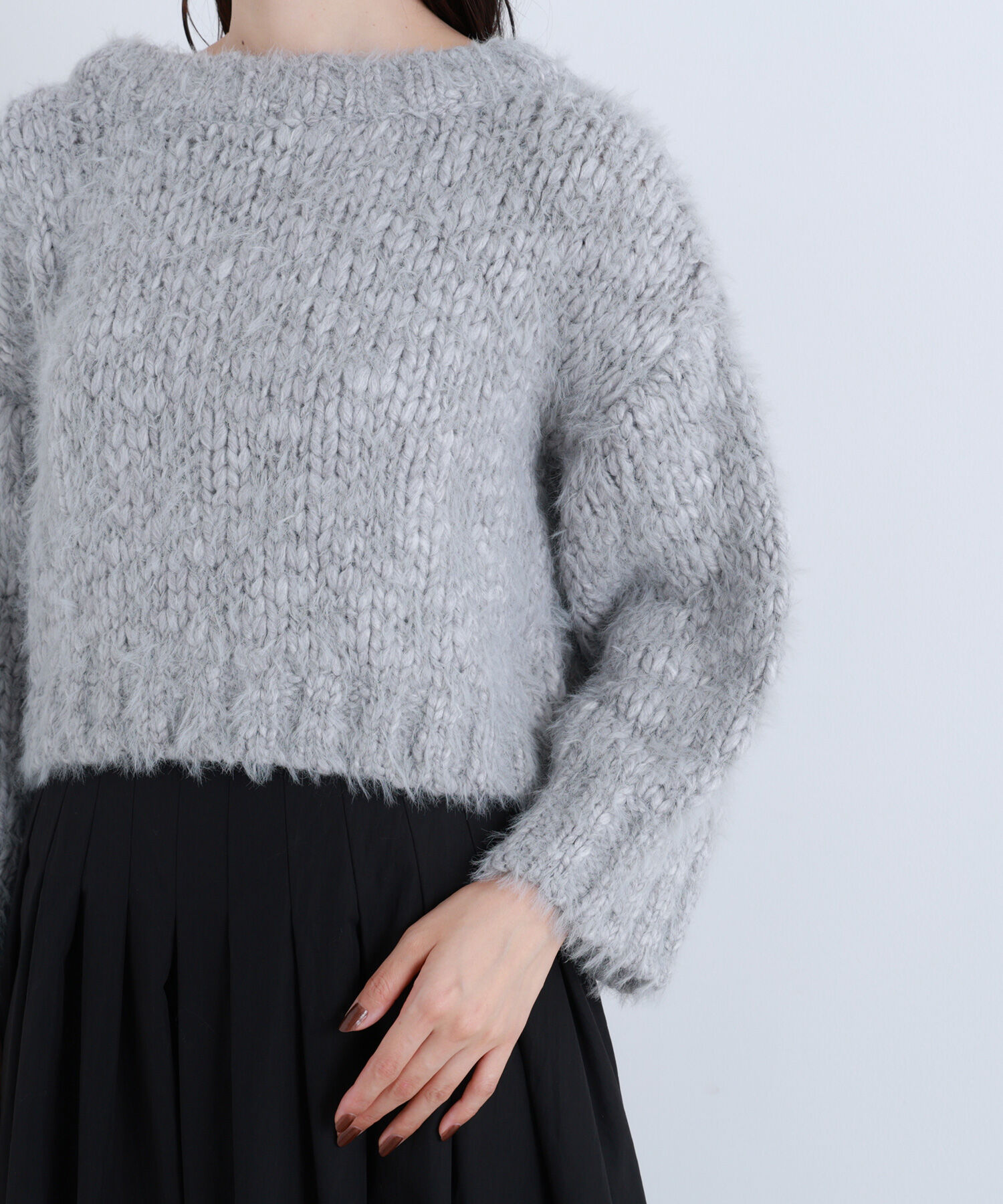  「2wayネックスラブヤーンニット」|ニット・セーター|