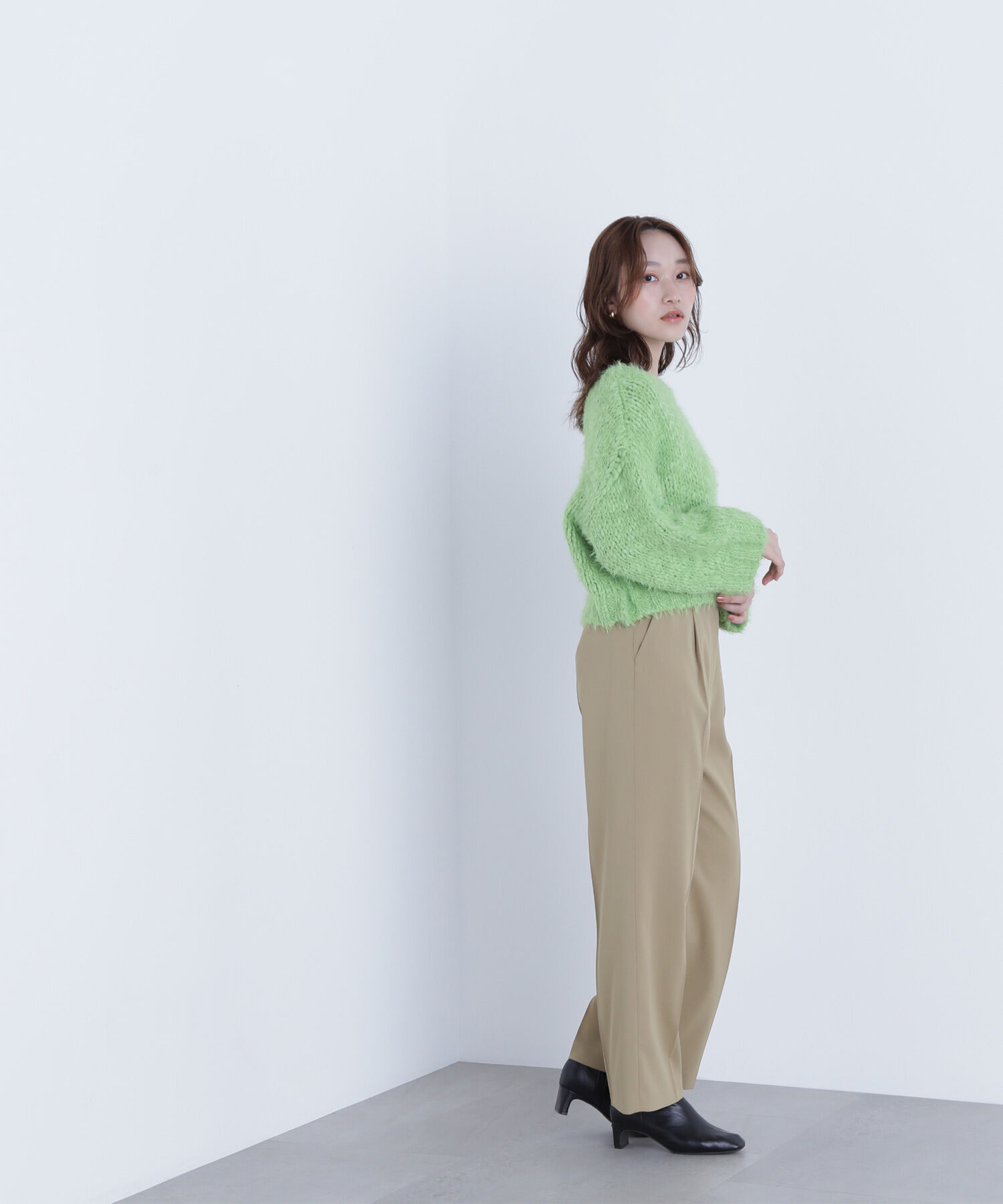  「2wayネックスラブヤーンニット」|ニット・セーター|