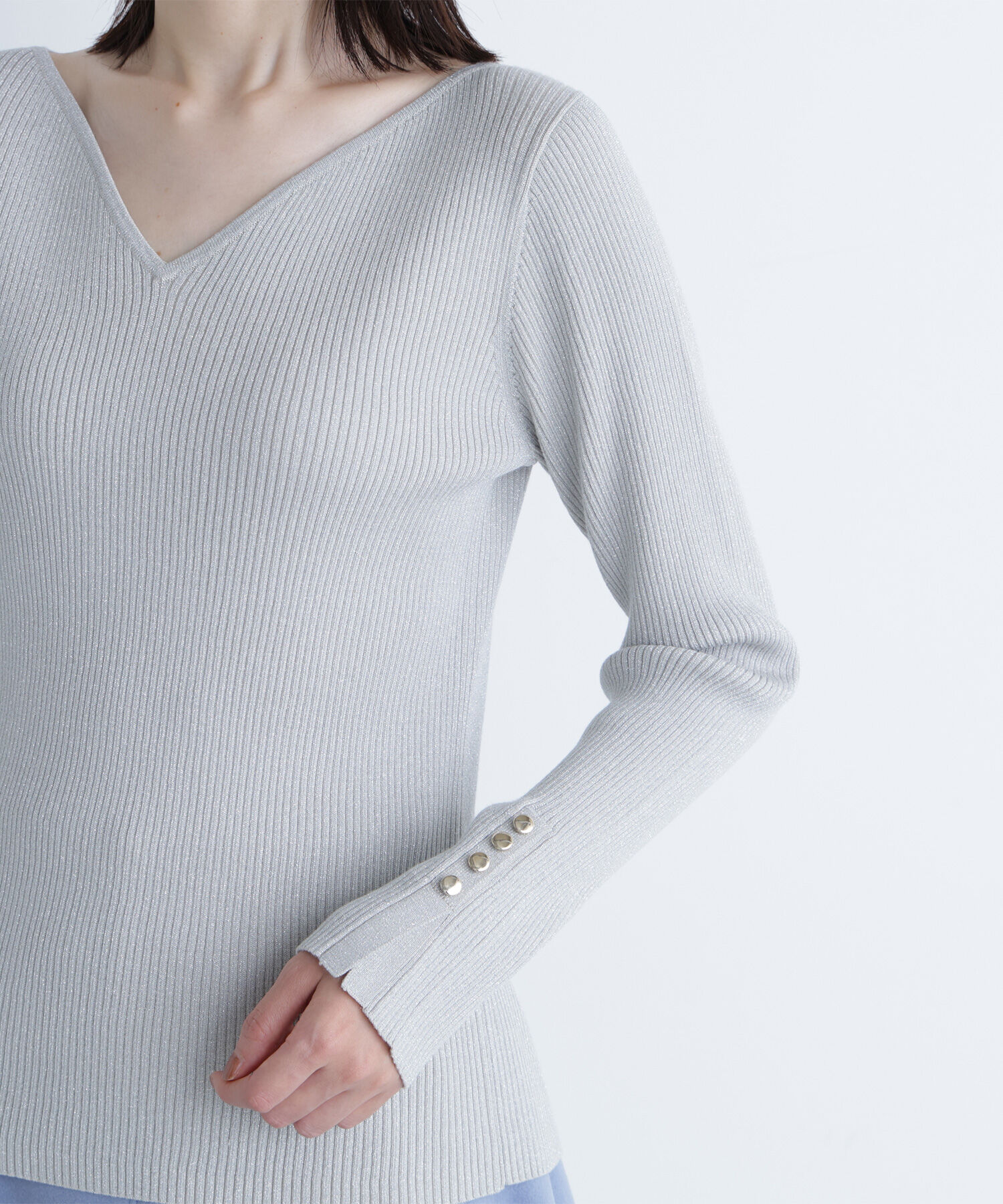  「ニュアンスネックラメリブニット」|ニット・セーター|