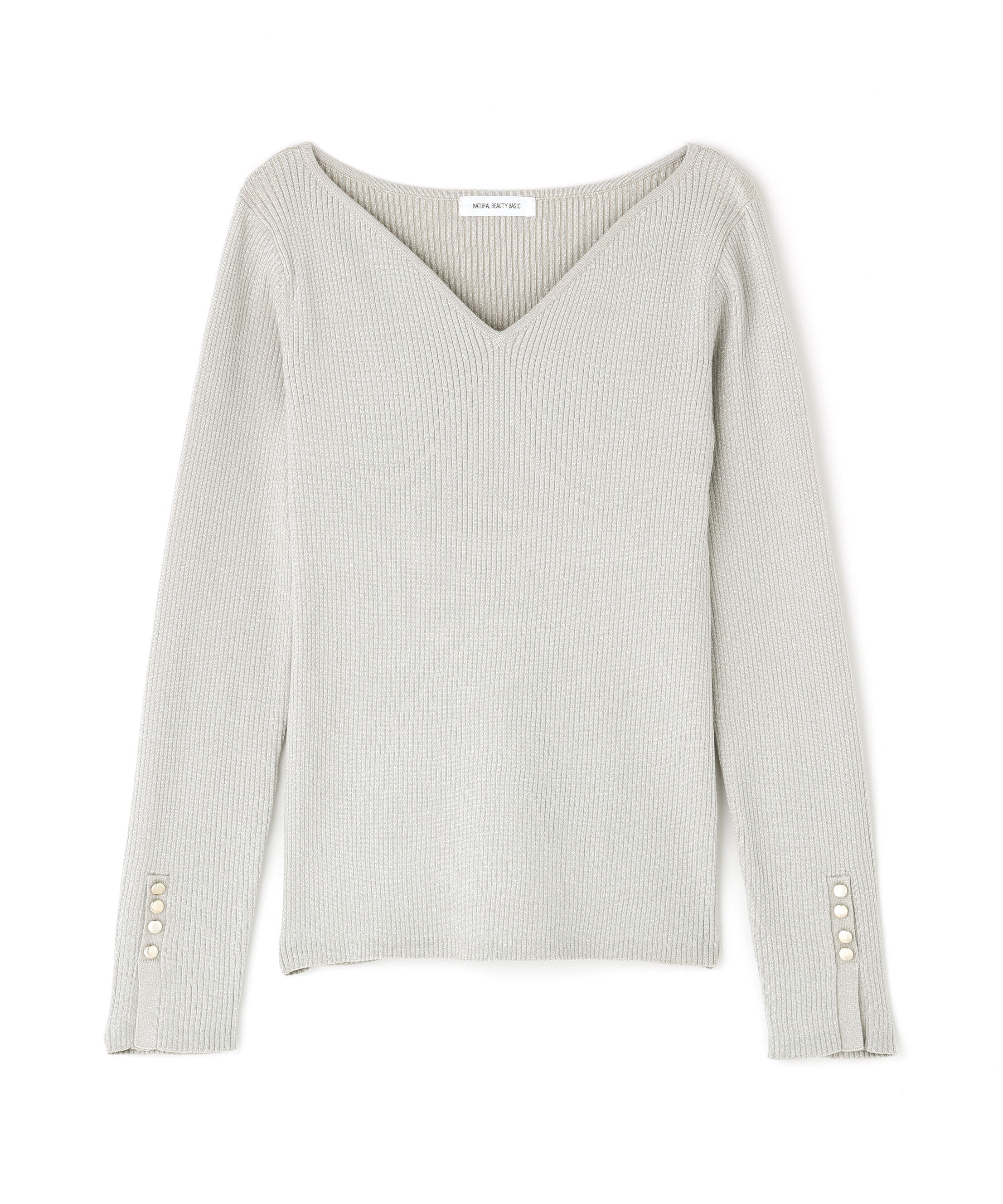  「ニュアンスネックラメリブニット」|ニット・セーター|