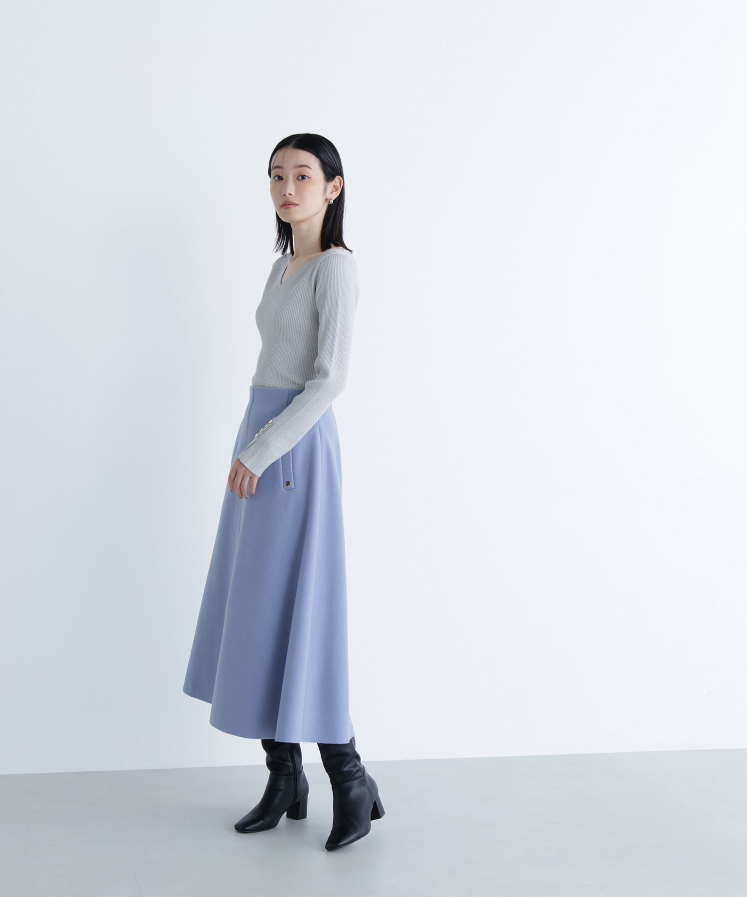  「ニュアンスネックラメリブニット」|ニット・セーター|