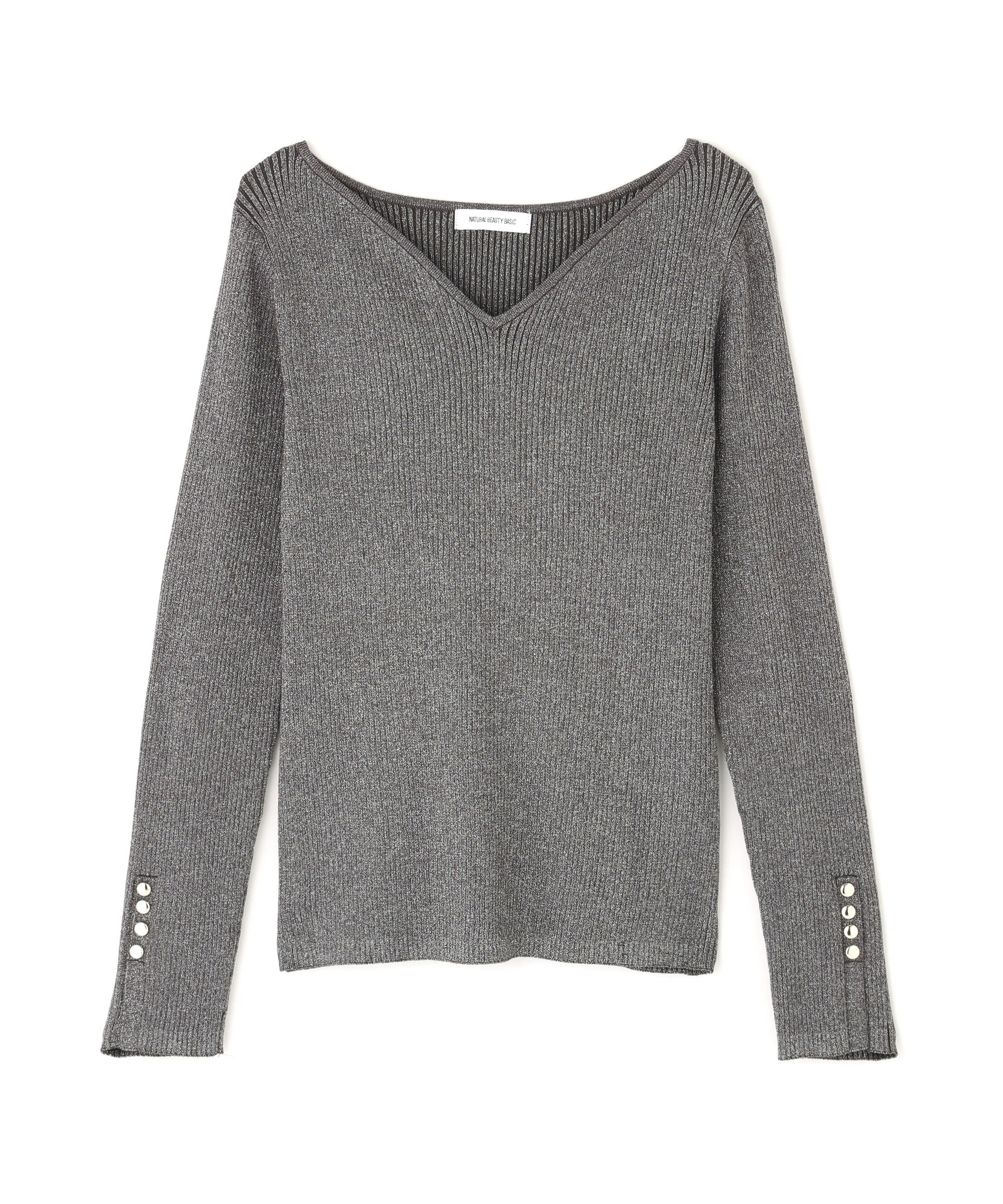  「ニュアンスネックラメリブニット」|ニット・セーター|