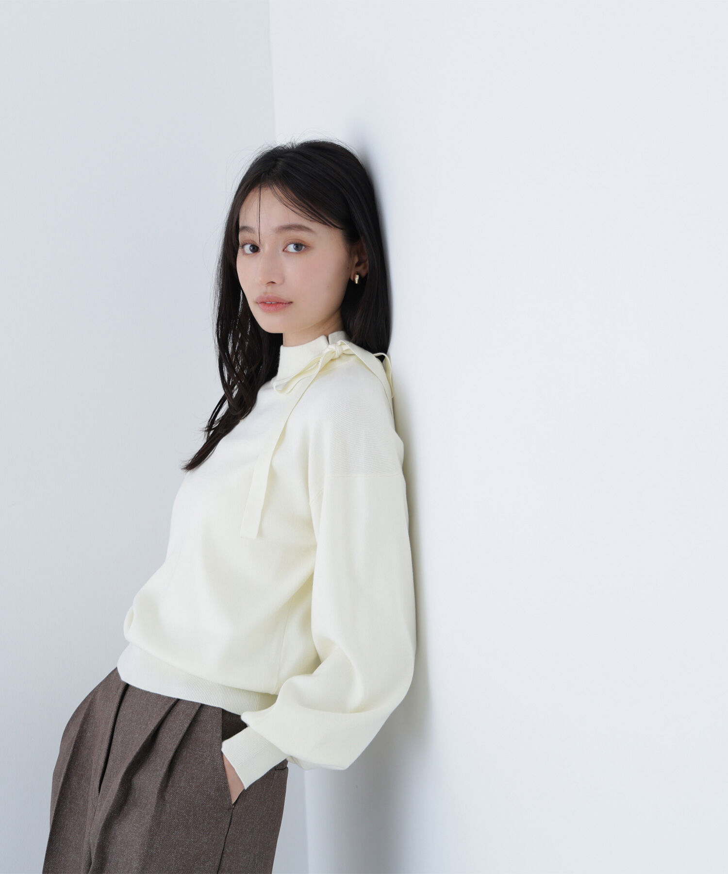  「サイドナローリボンニット」|ニット・セーター|