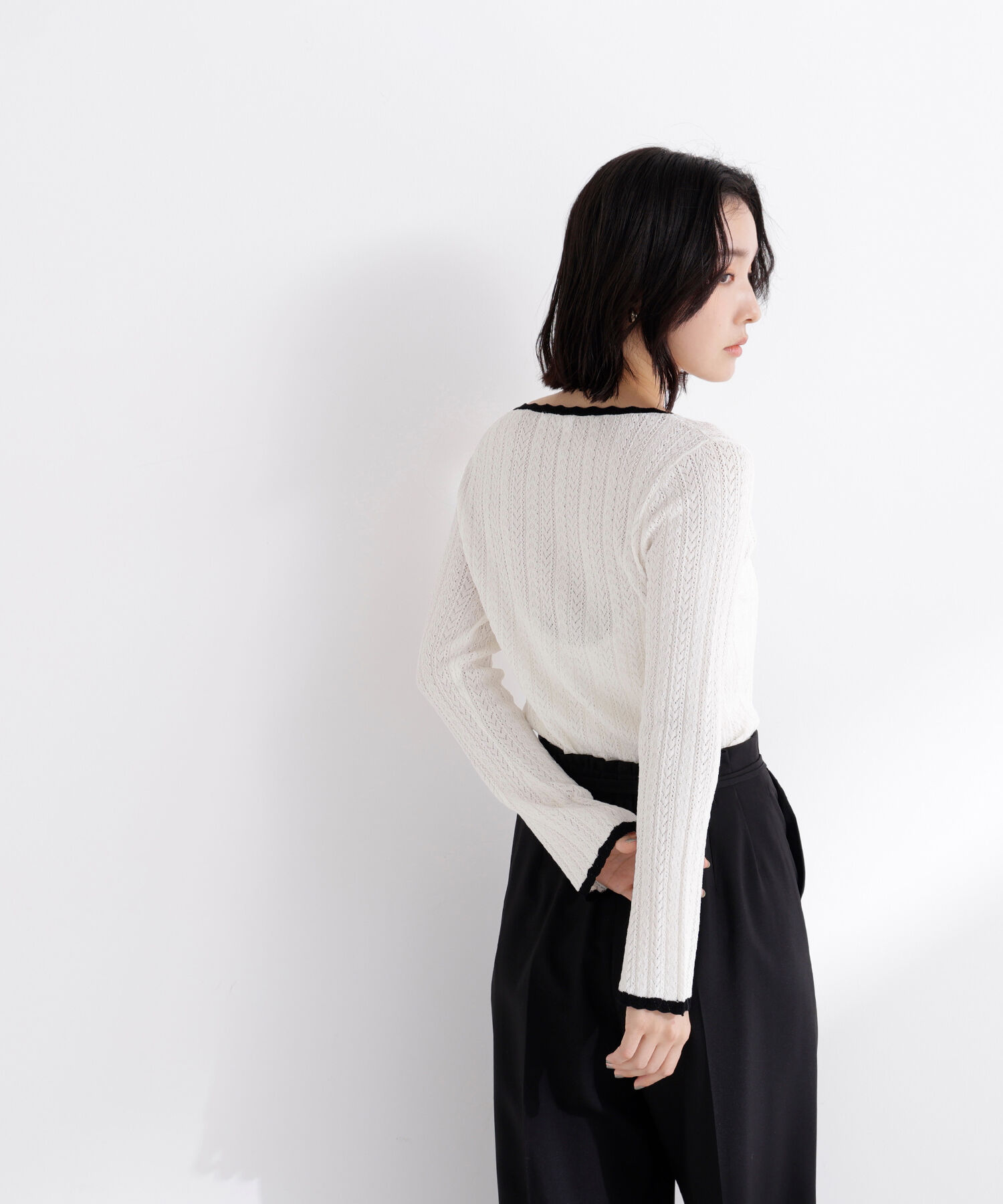  「柄編みスカラップニット」|ニット・セーター|