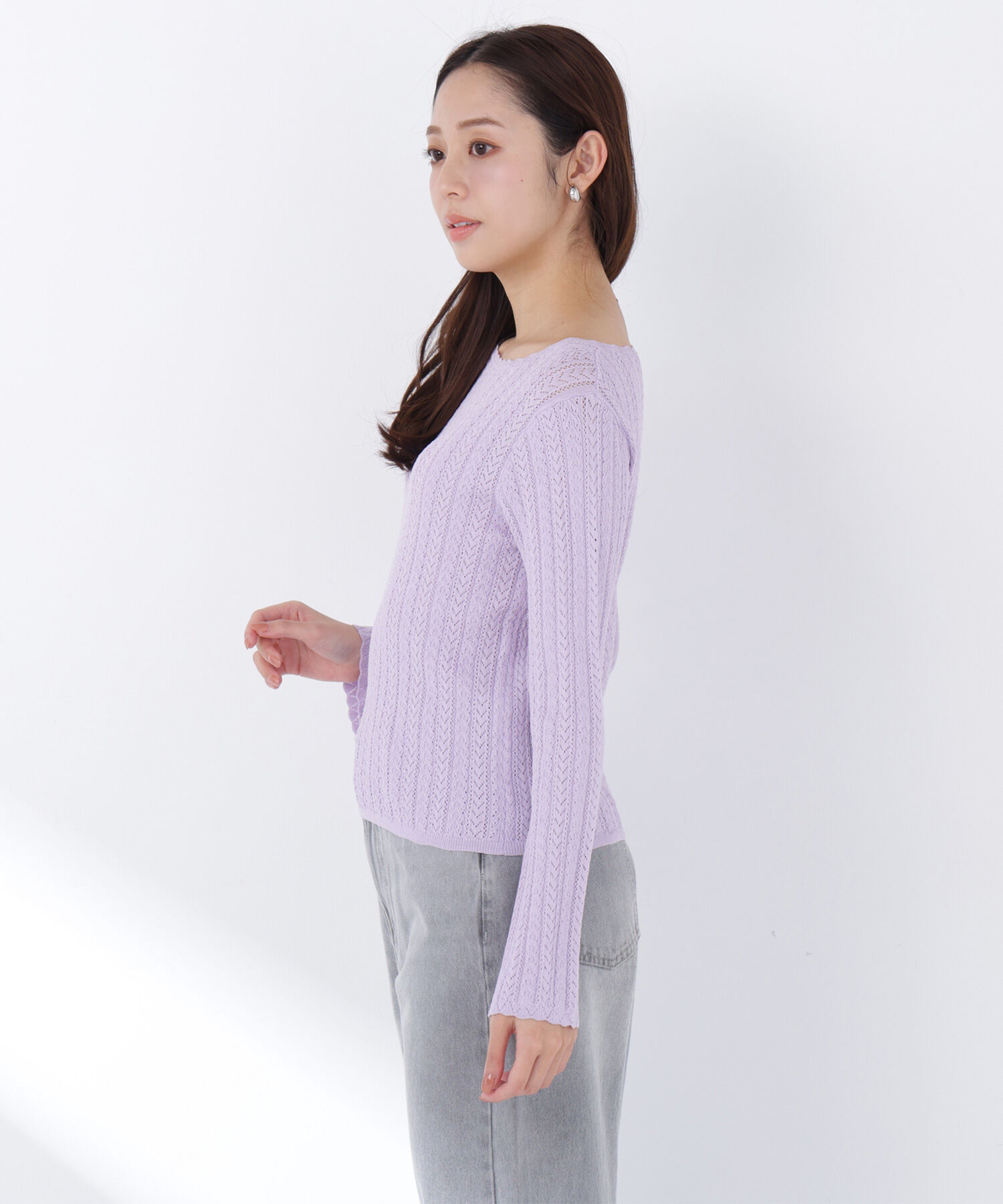  「柄編みスカラップニット」|ニット・セーター|