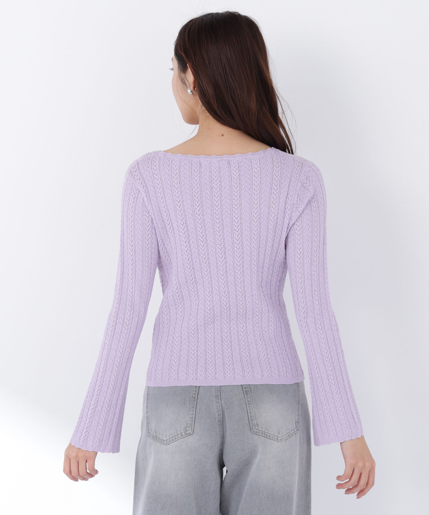  「柄編みスカラップニット」|ニット・セーター|