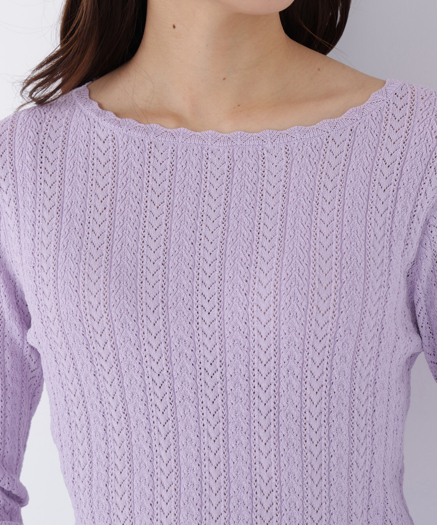  「柄編みスカラップニット」|ニット・セーター|