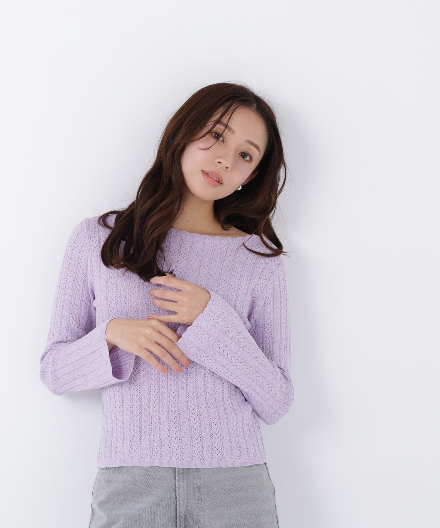  「柄編みスカラップニット」|ニット・セーター|