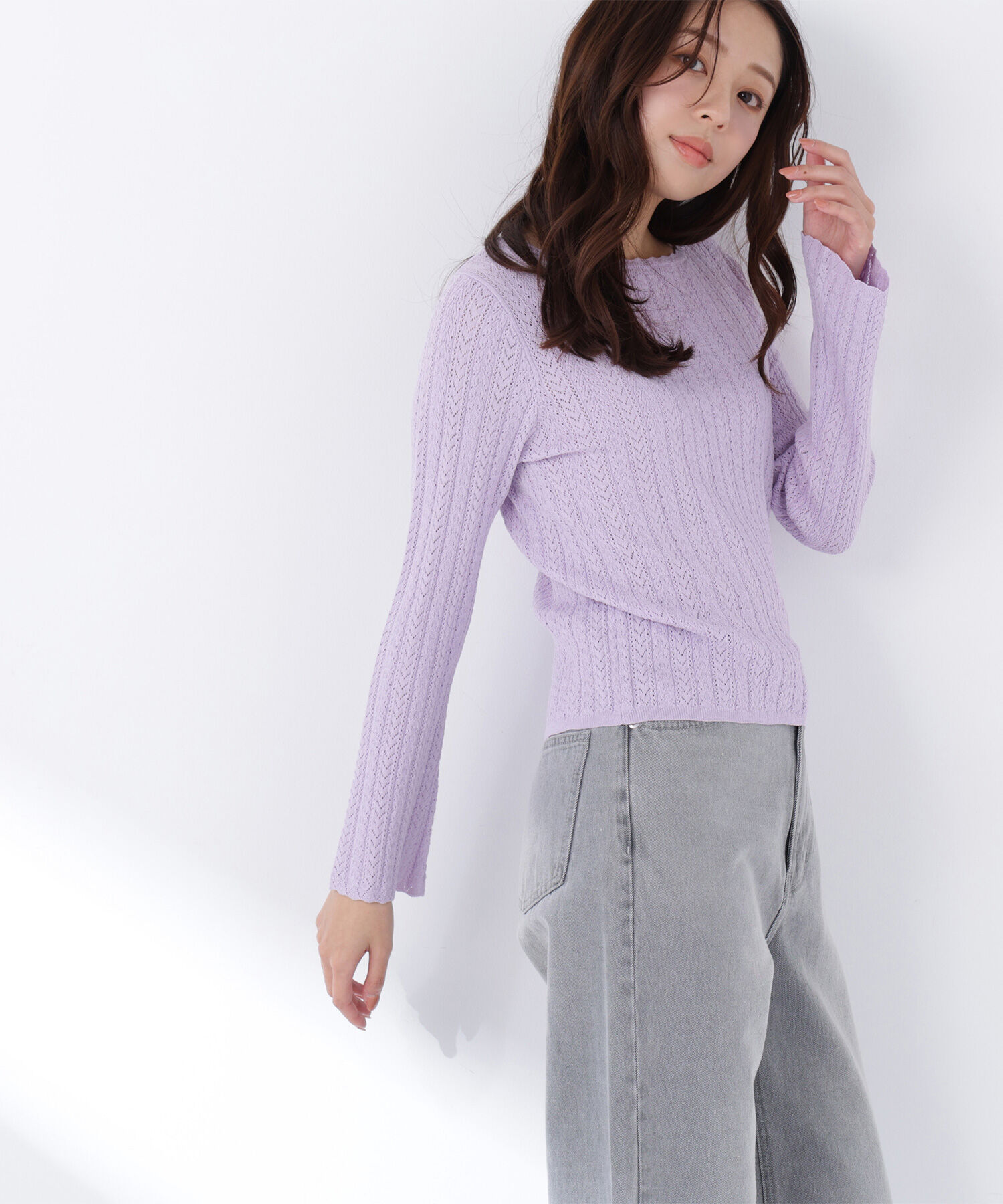  「柄編みスカラップニット」|ニット・セーター|