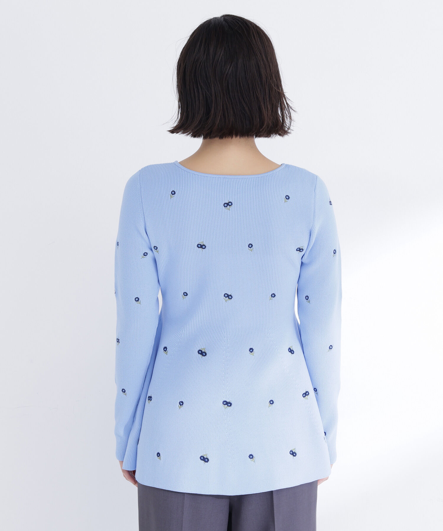  「刺繍ペプラムニット」|ニット・セーター|