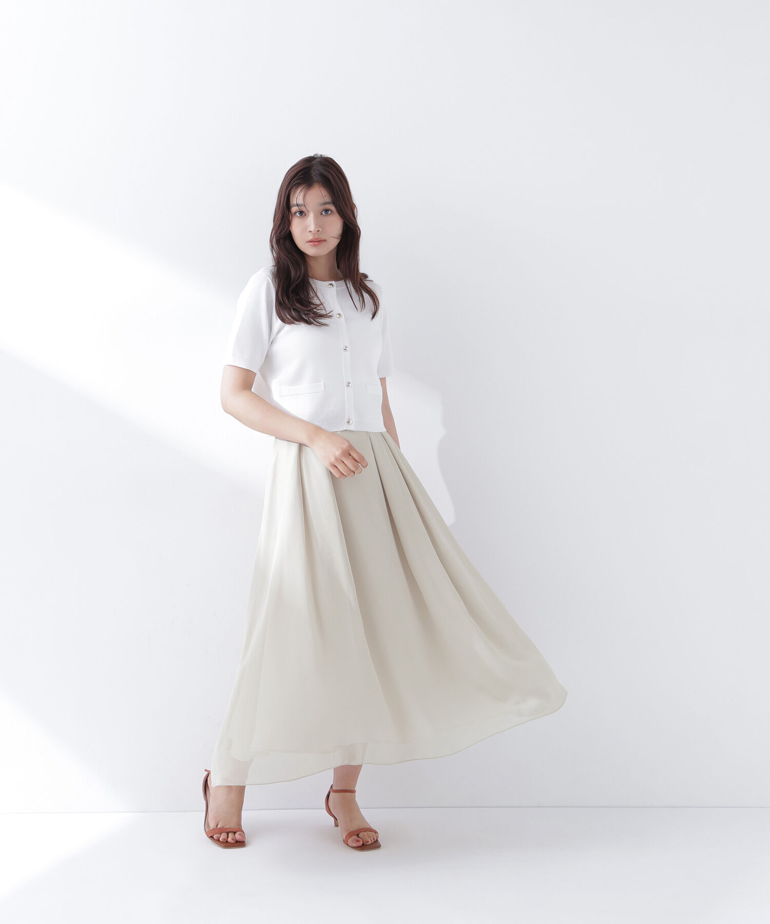  「シルクブレンドカーディガン半袖」|ニット・セーター|