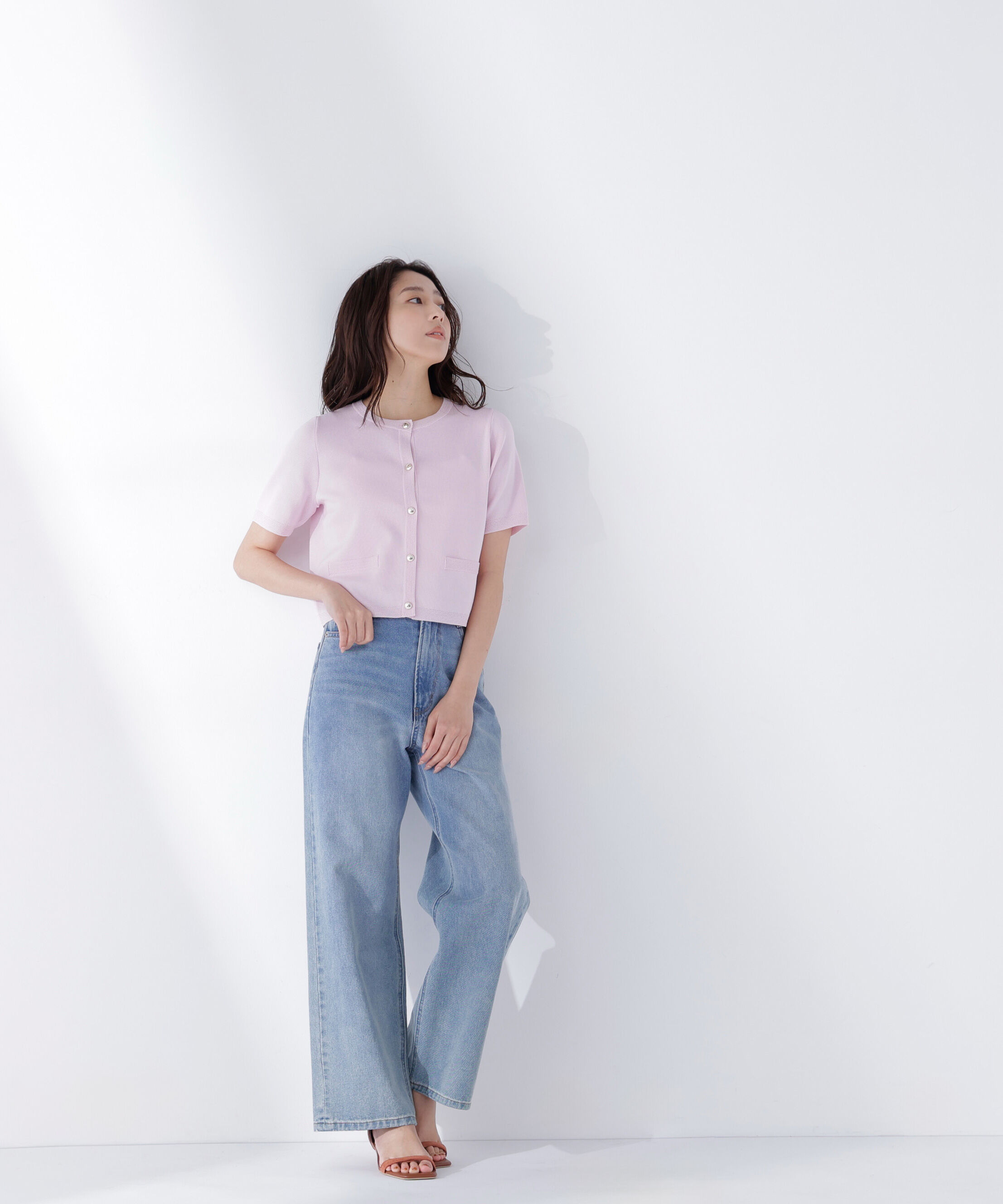  「シルクブレンドカーディガン半袖」|ニット・セーター|