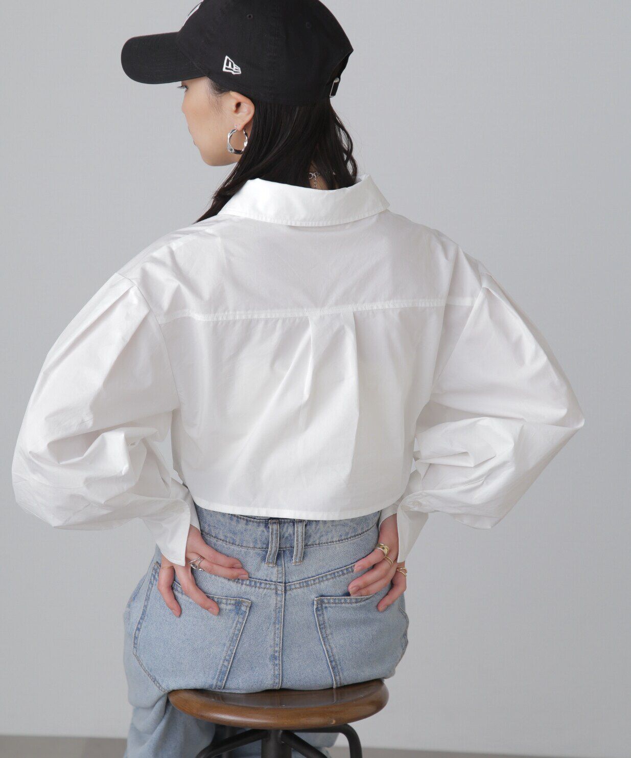  「ショート丈タックボリュームスリーブシャツ」|シャツ・ブラウス|