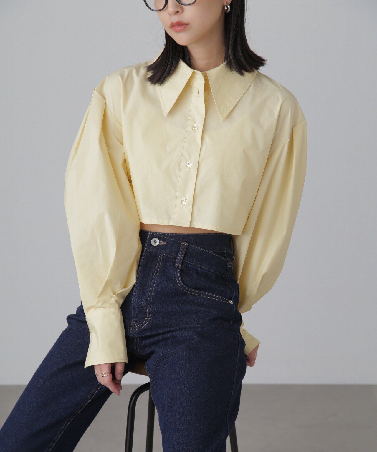  「ショート丈タックボリュームスリーブシャツ」|シャツ・ブラウス|