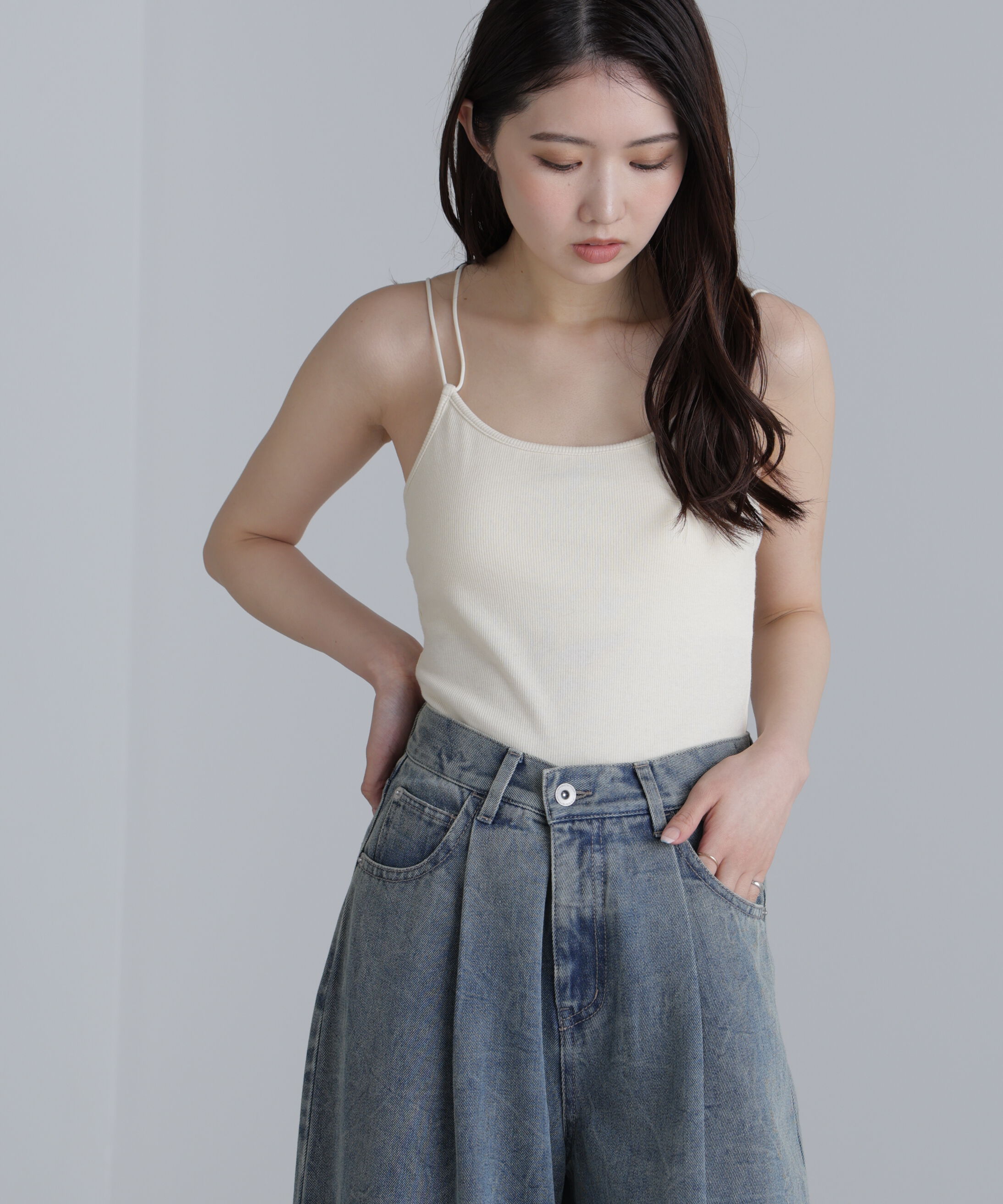  「カップ付きキャミソール」|Tシャツ・カットソー|