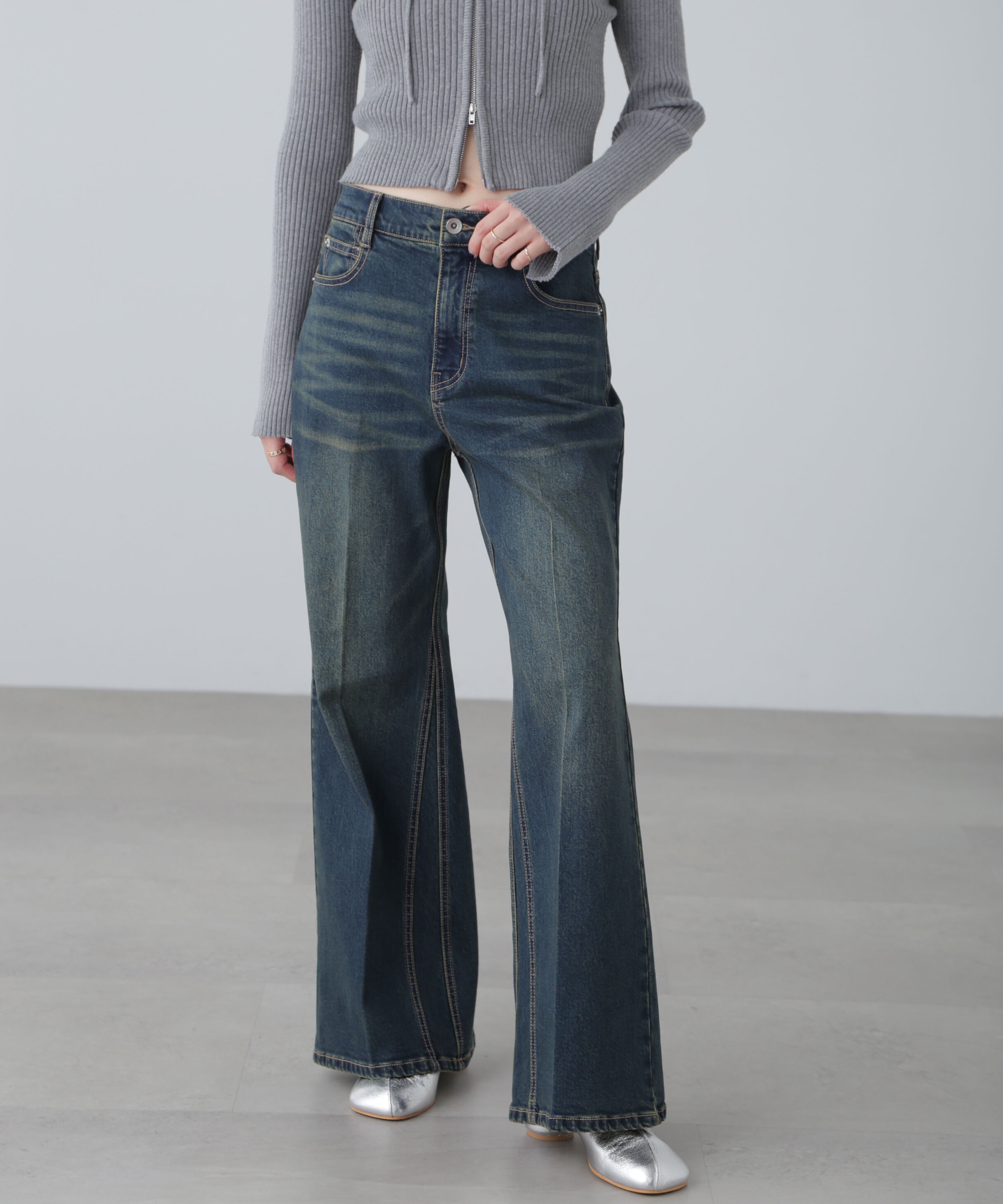  「センタープレスフレアデニムパンツ」|その他|