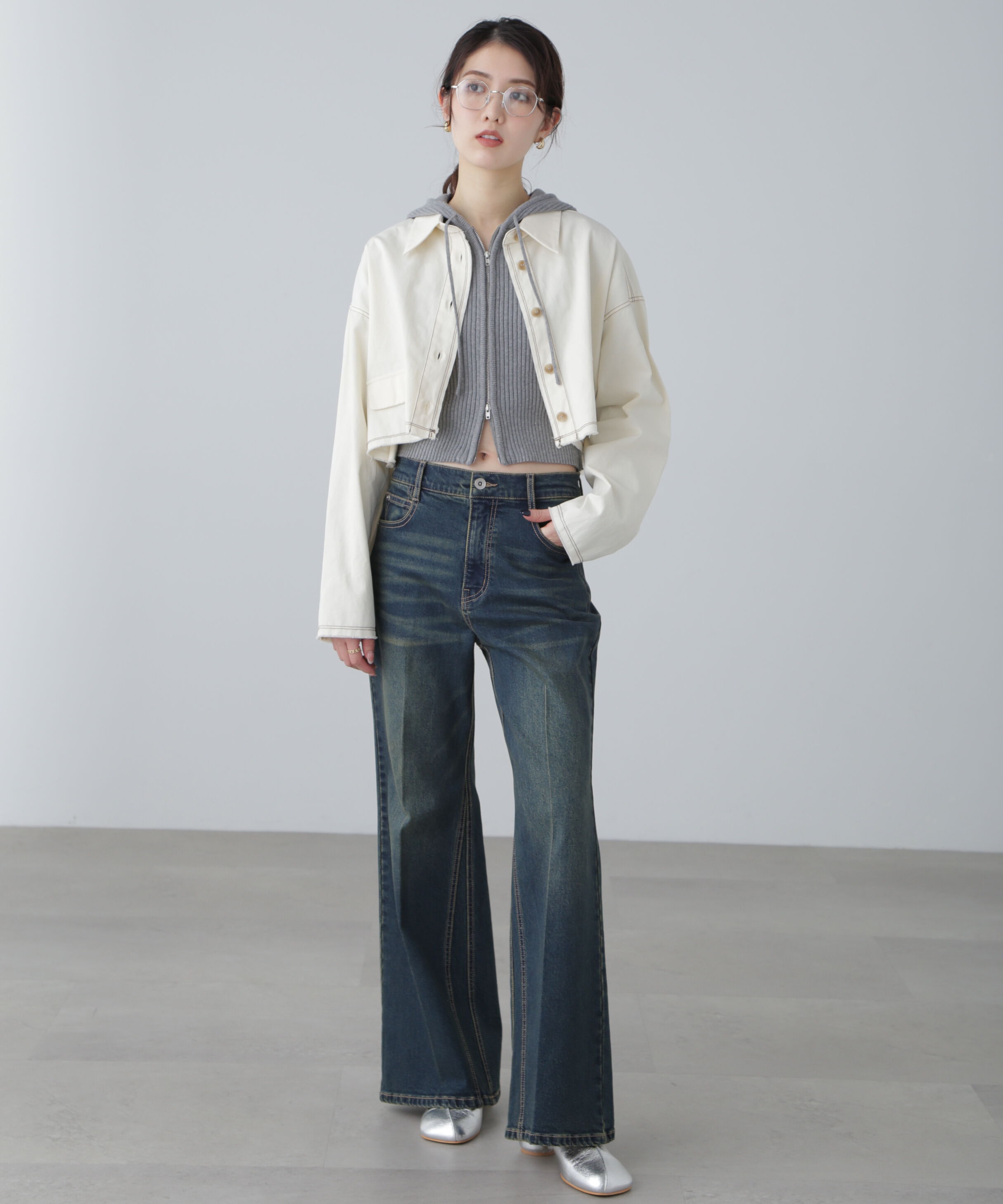  「センタープレスフレアデニムパンツ」|その他|