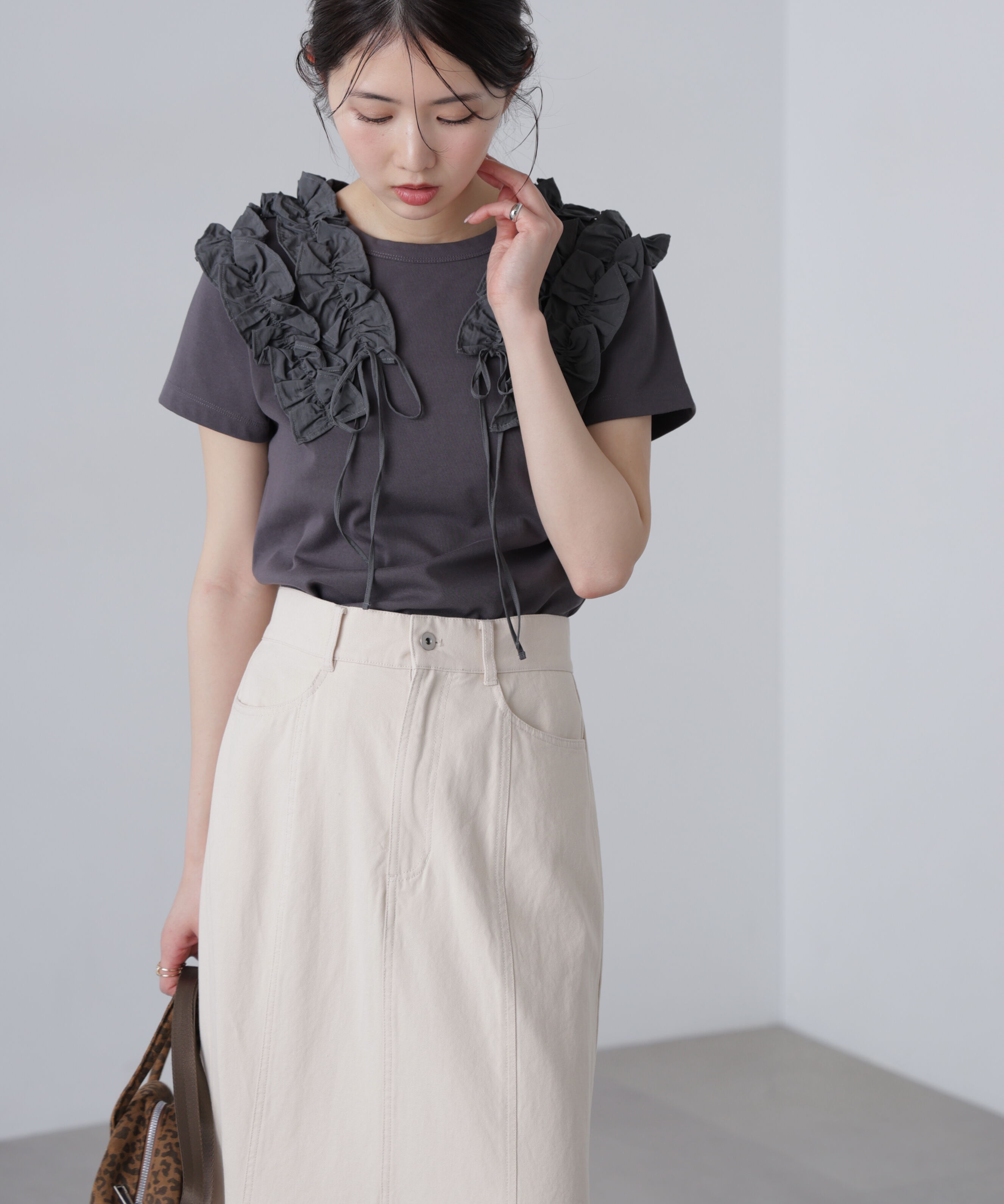  「ダブルフリルドッキングカットソー」|Tシャツ・カットソー|