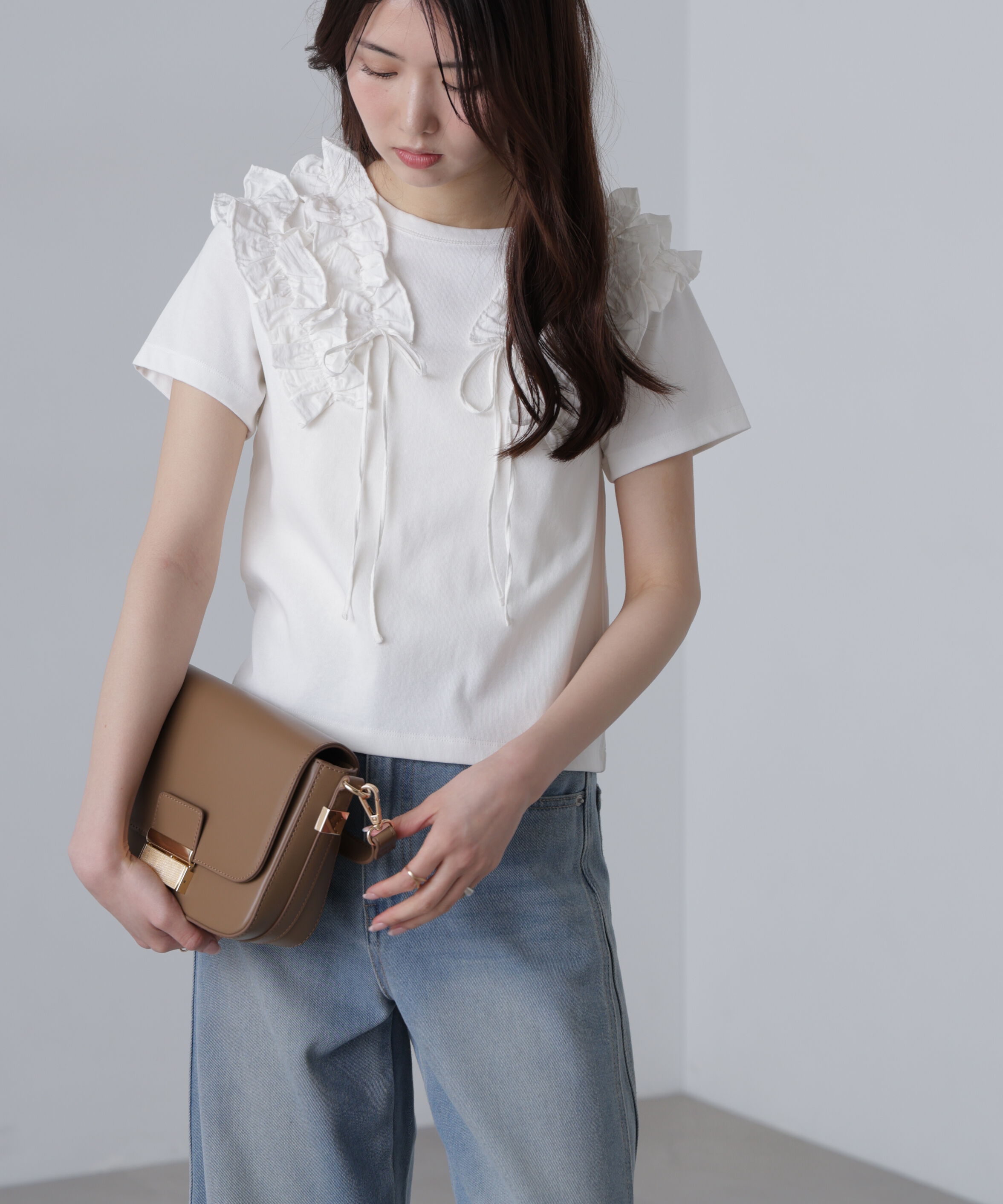  「ダブルフリルドッキングカットソー」|Tシャツ・カットソー|オフホワイト