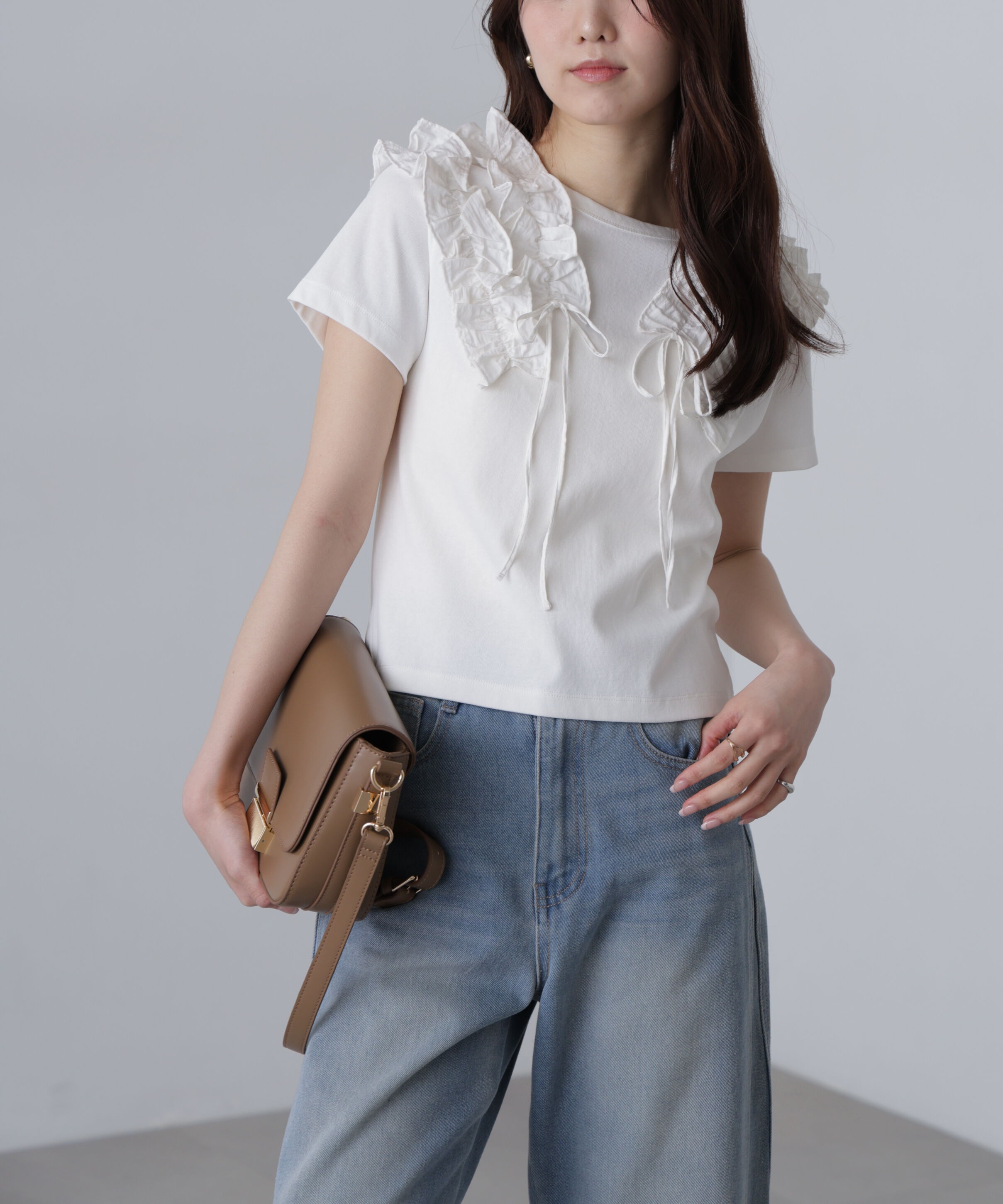  「ダブルフリルドッキングカットソー」|Tシャツ・カットソー|