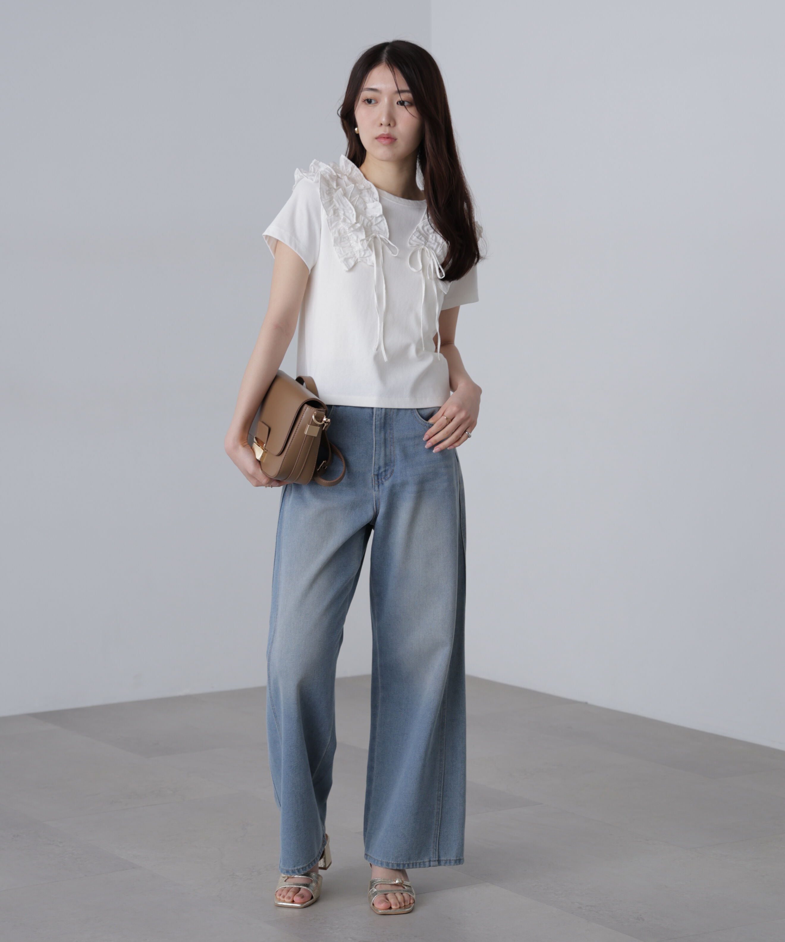  「ダブルフリルドッキングカットソー」|Tシャツ・カットソー|