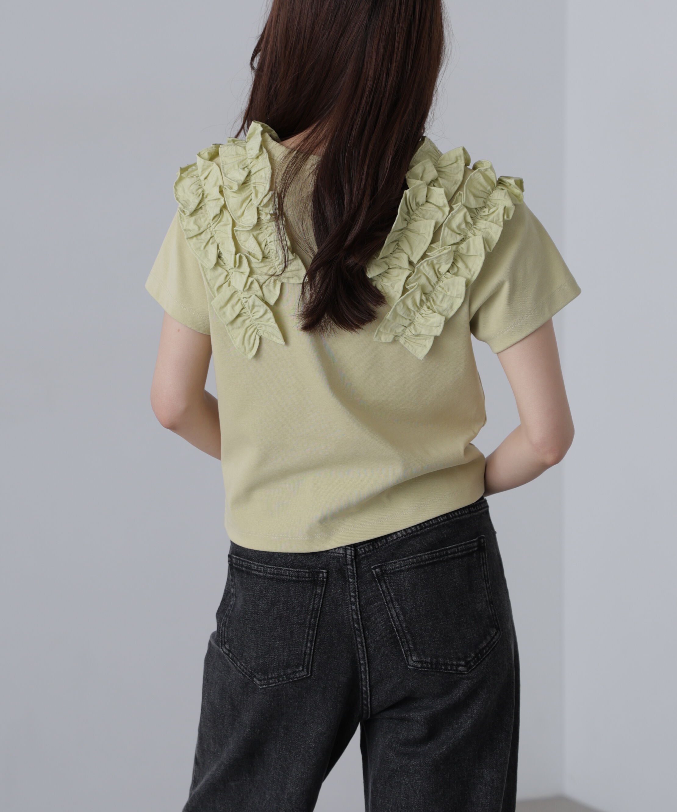  「ダブルフリルドッキングカットソー」|Tシャツ・カットソー|