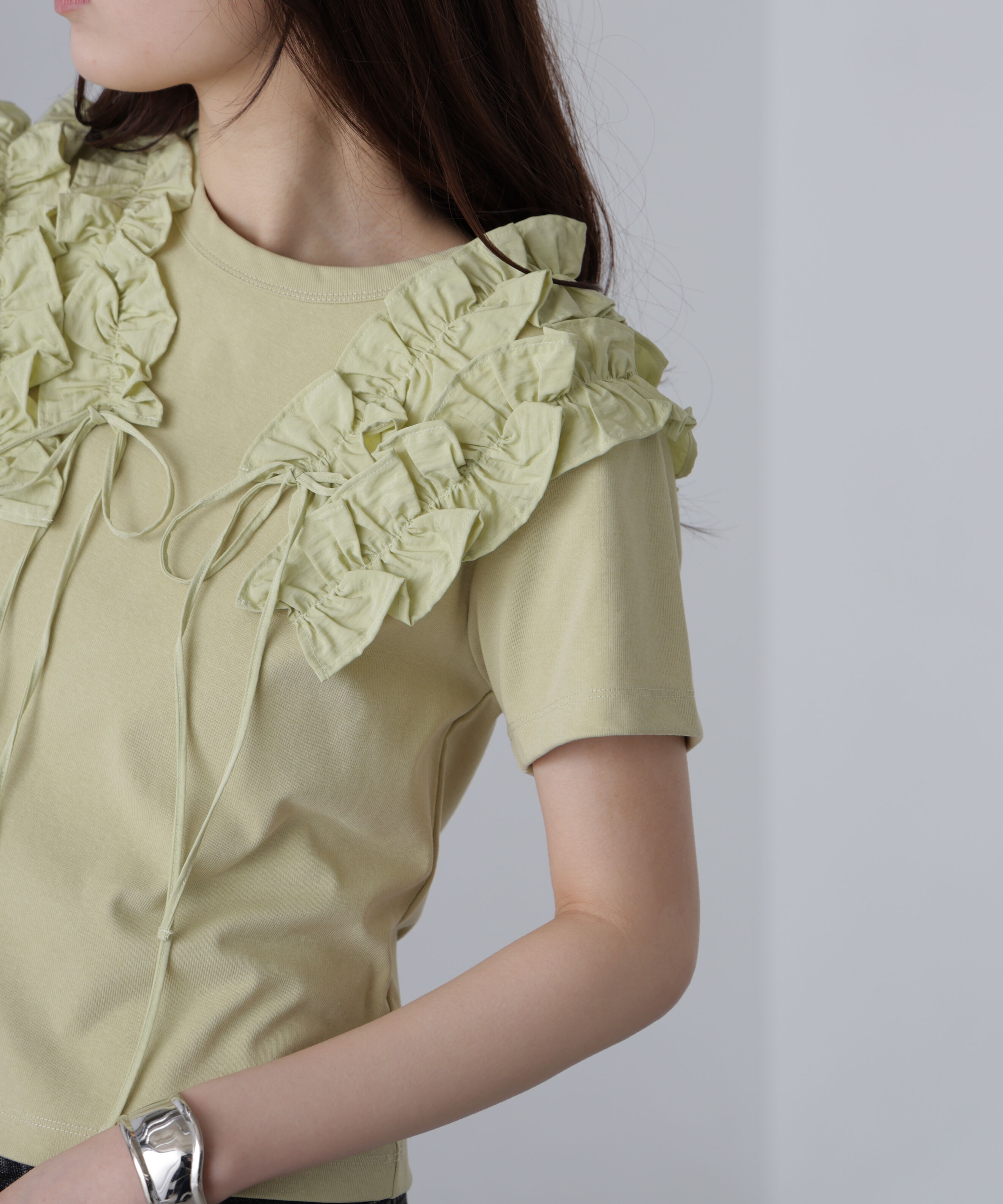  「ダブルフリルドッキングカットソー」|Tシャツ・カットソー|