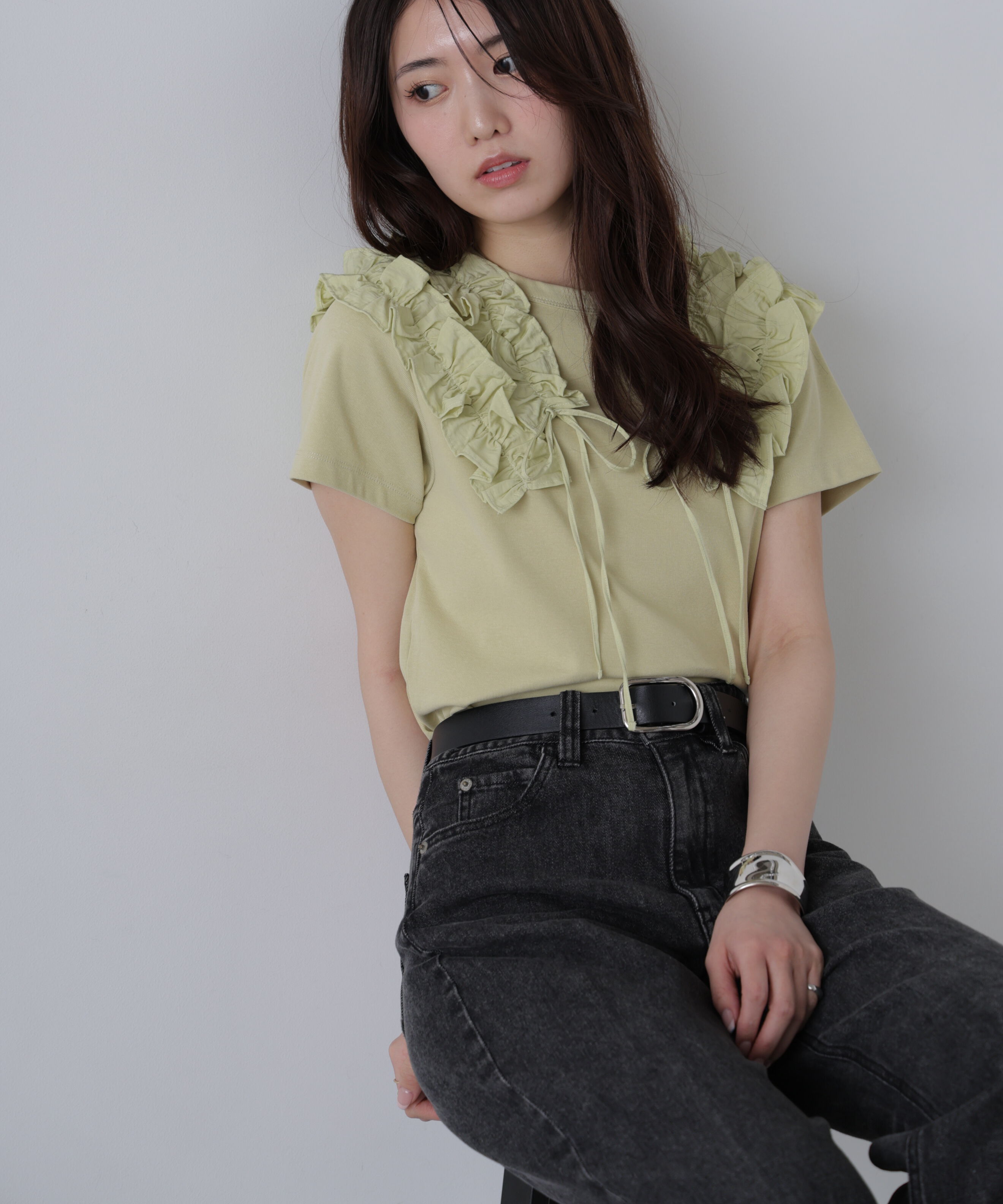  「ダブルフリルドッキングカットソー」|Tシャツ・カットソー|