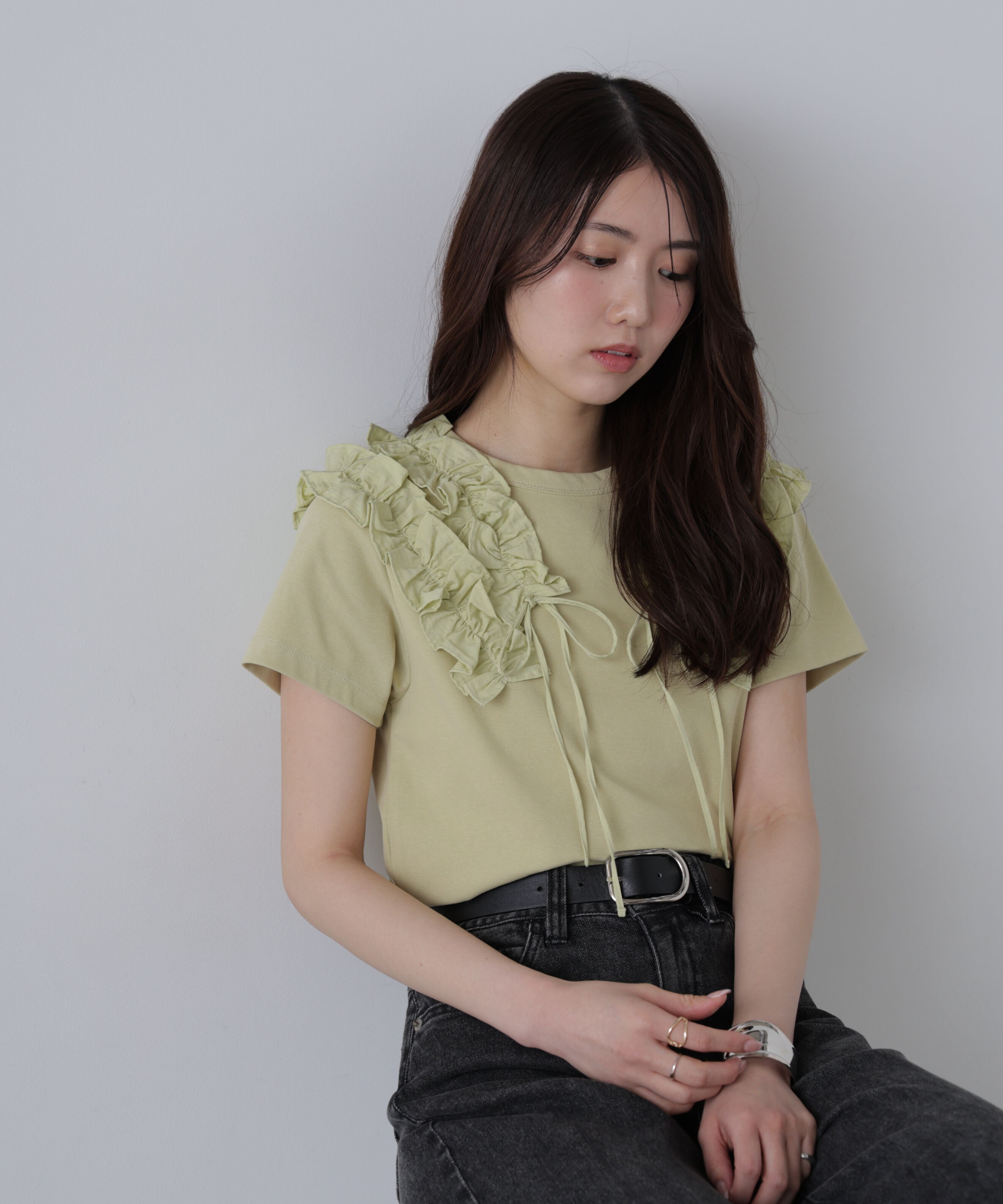  「ダブルフリルドッキングカットソー」|Tシャツ・カットソー|