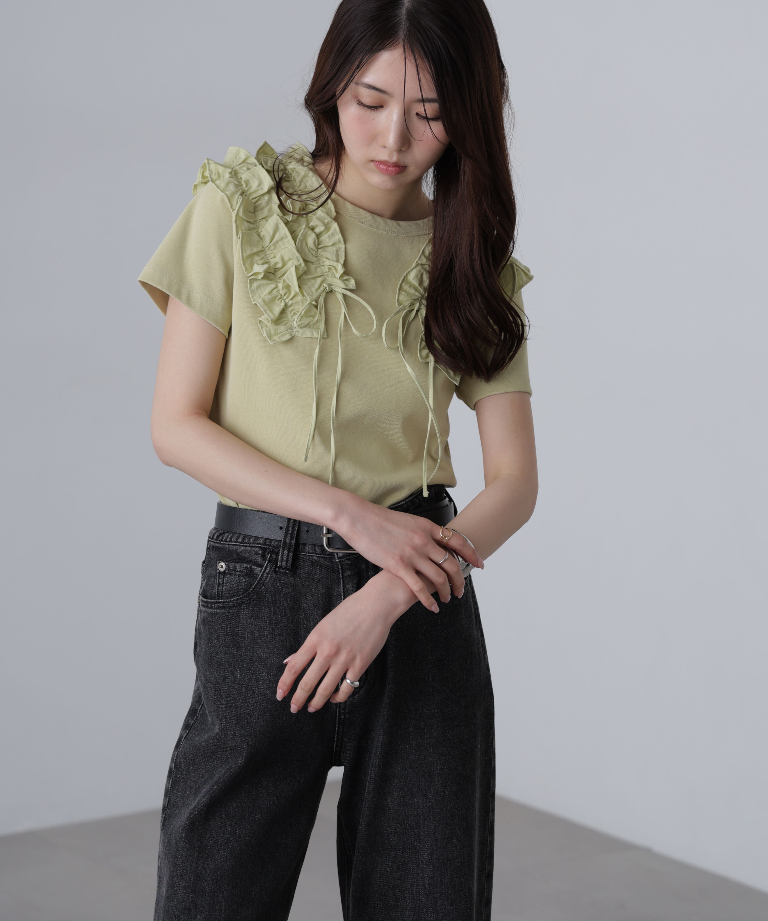  「ダブルフリルドッキングカットソー」|Tシャツ・カットソー|