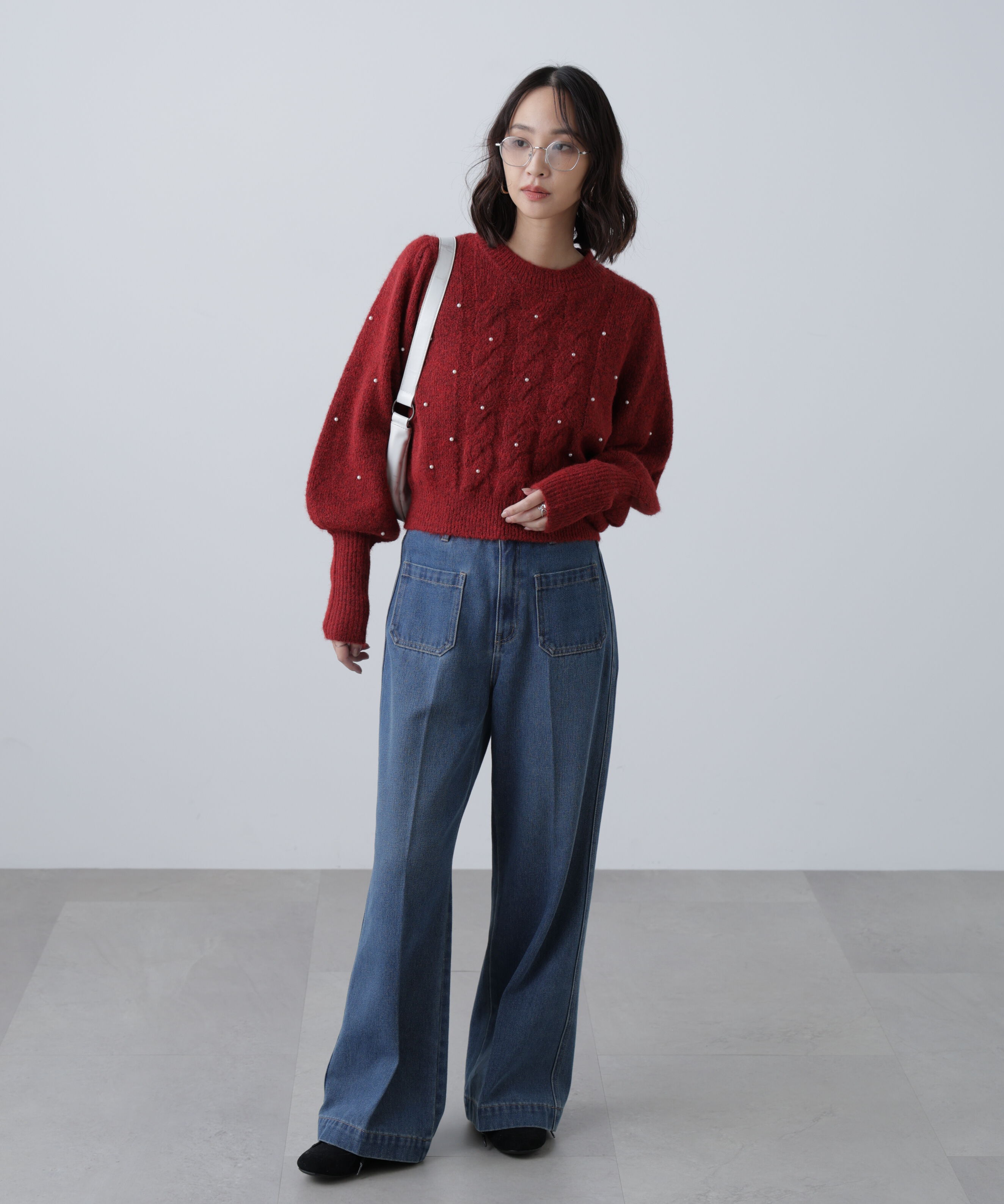  「フロントポケットソフトバギーデニムパンツ」|その他|