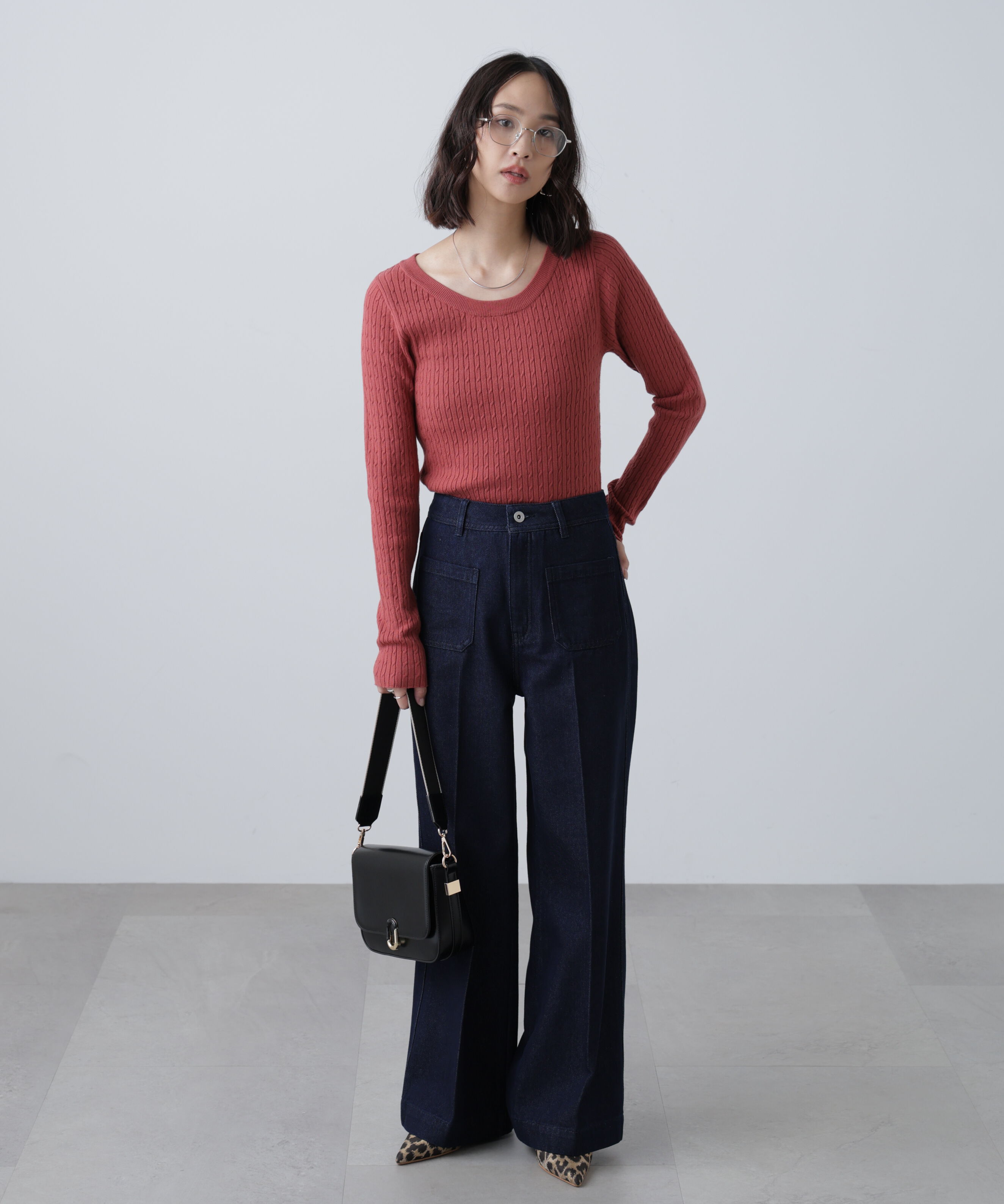  「フロントポケットソフトバギーデニムパンツ」|その他|