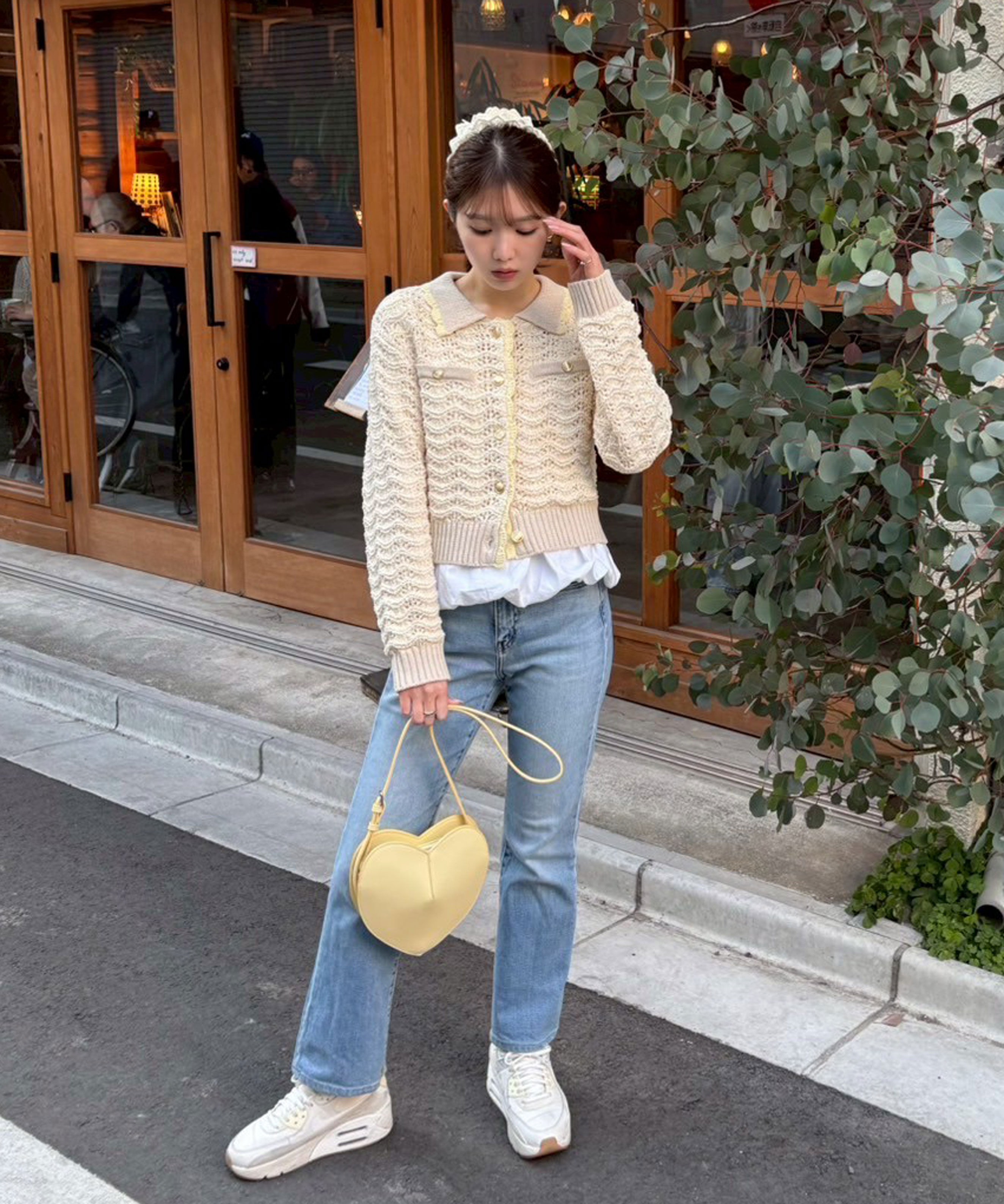  「ミニブークレツィードライク配色ニットカーディガン」|ニット・セーター|