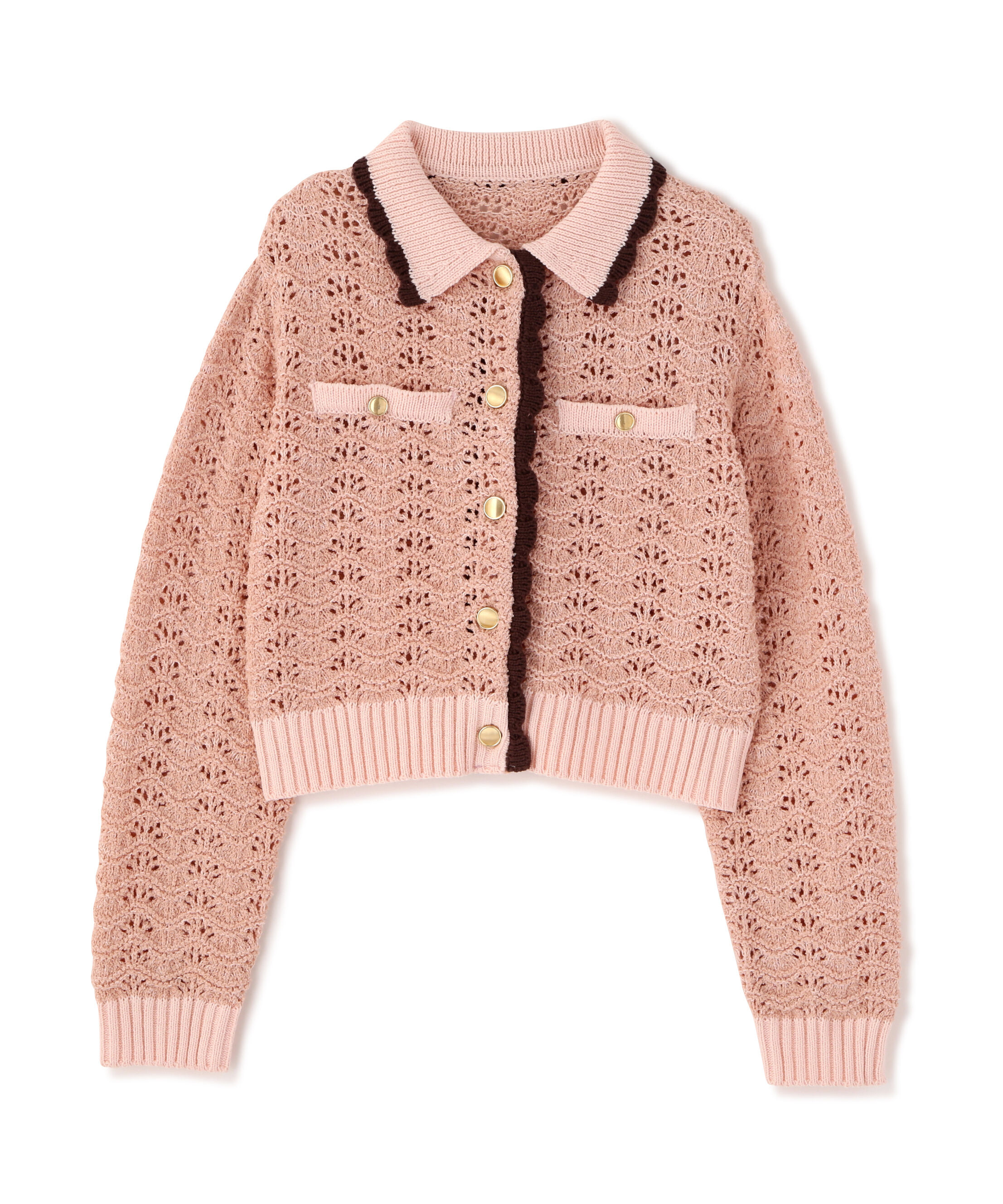  「ミニブークレツィードライク配色ニットカーディガン」|ニット・セーター|