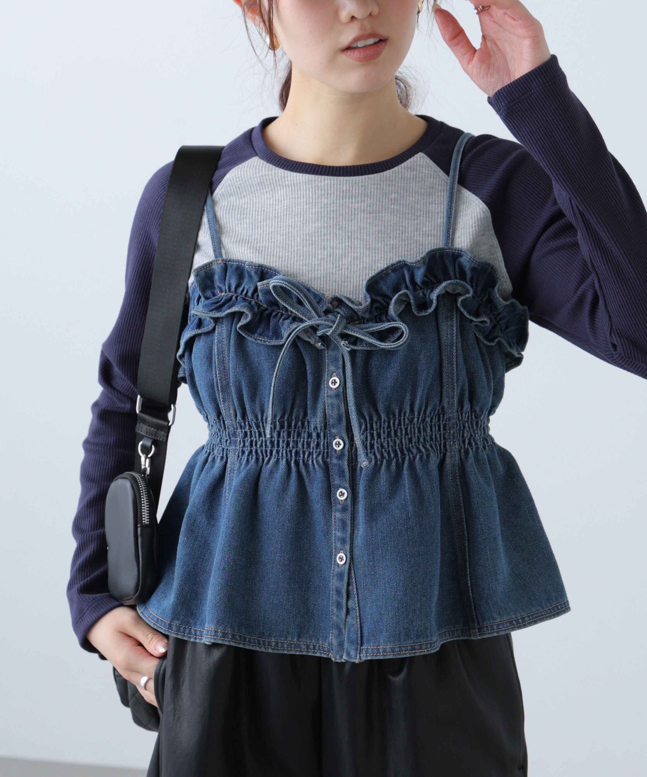  「フリルデニムビスチェ」|シャツ・ブラウス|