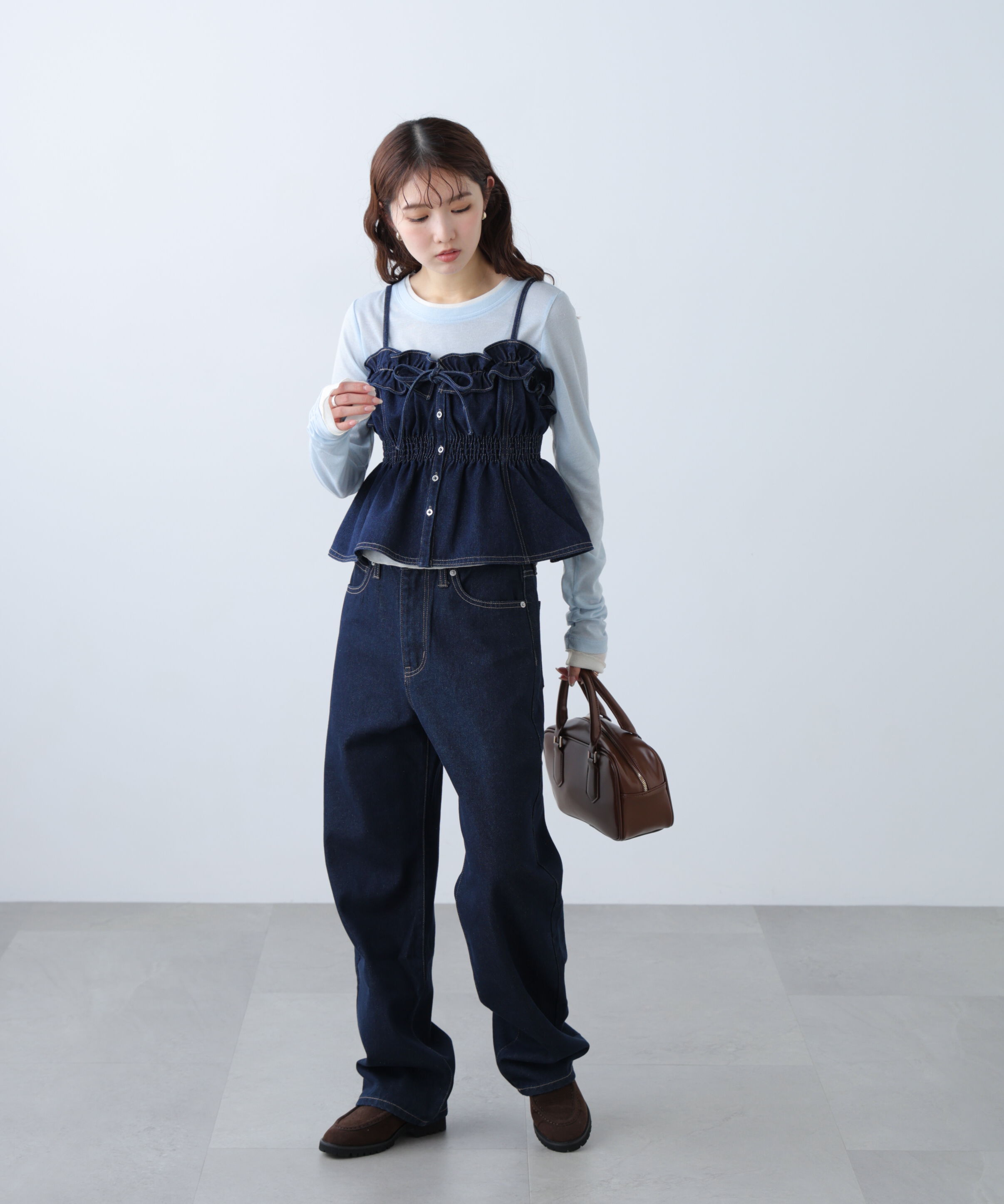  「フリルデニムビスチェ」|シャツ・ブラウス|