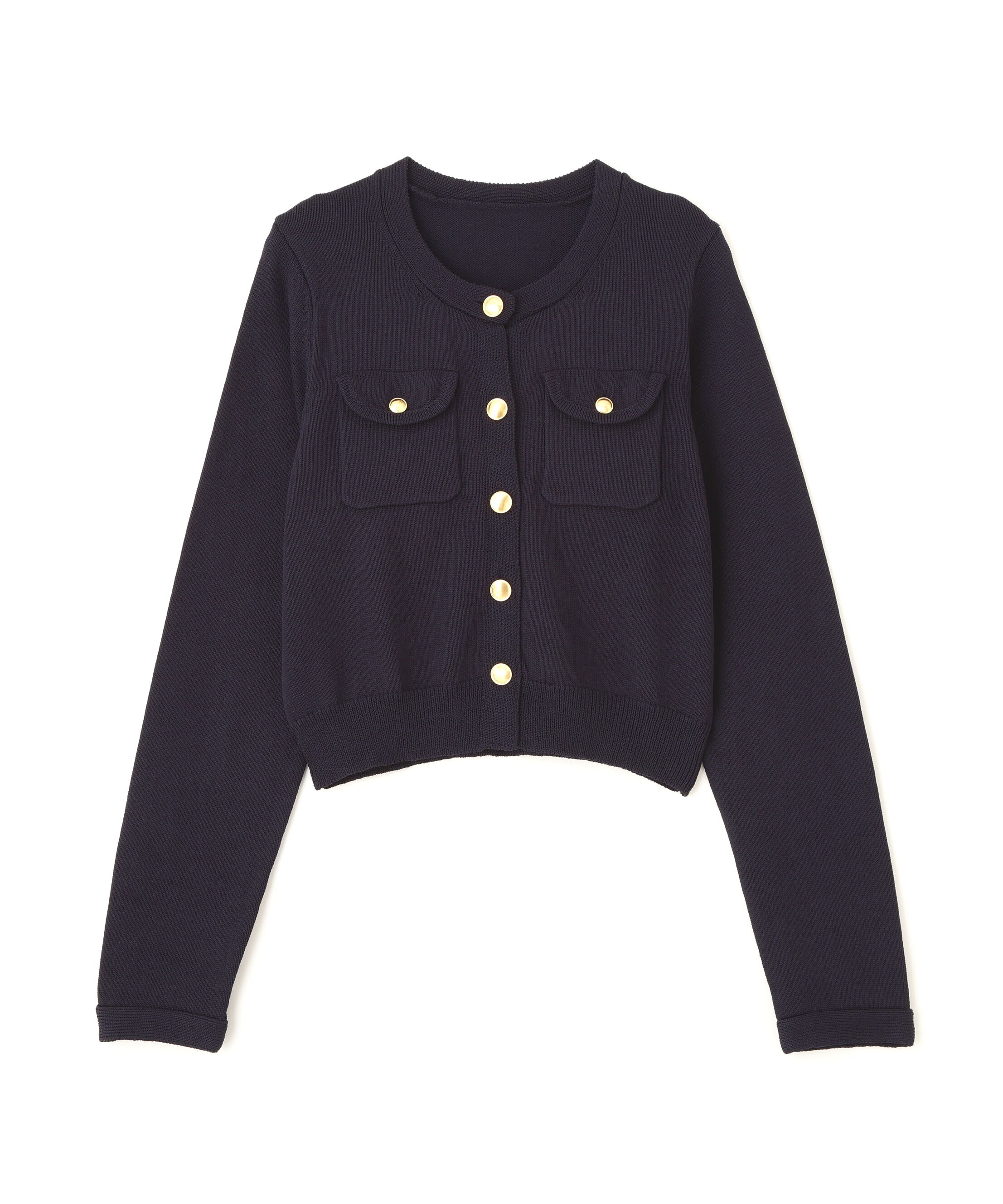  「フロントポケット金ボタンニットカーディガン」|ニット・セーター|