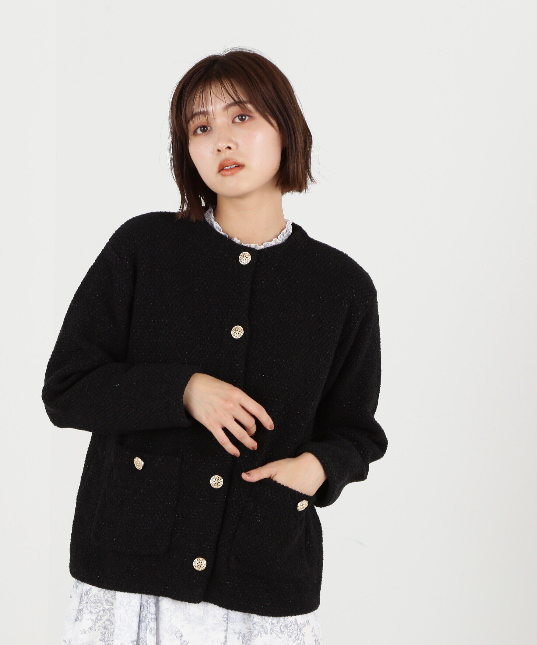  「エリツキツイードニットカーディガン」|ニット・セーター|