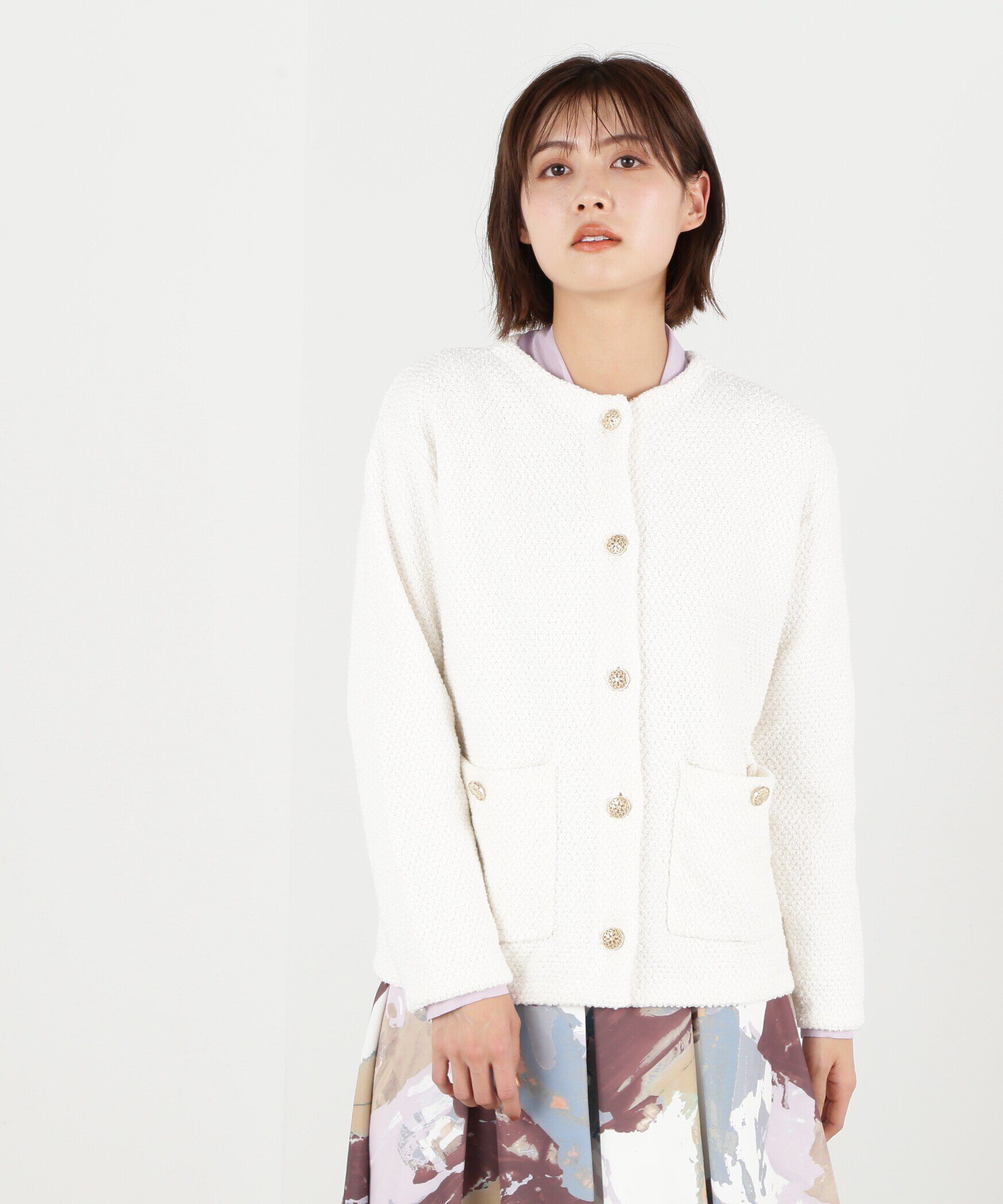  「エリツキツイードニットカーディガン」|ニット・セーター|