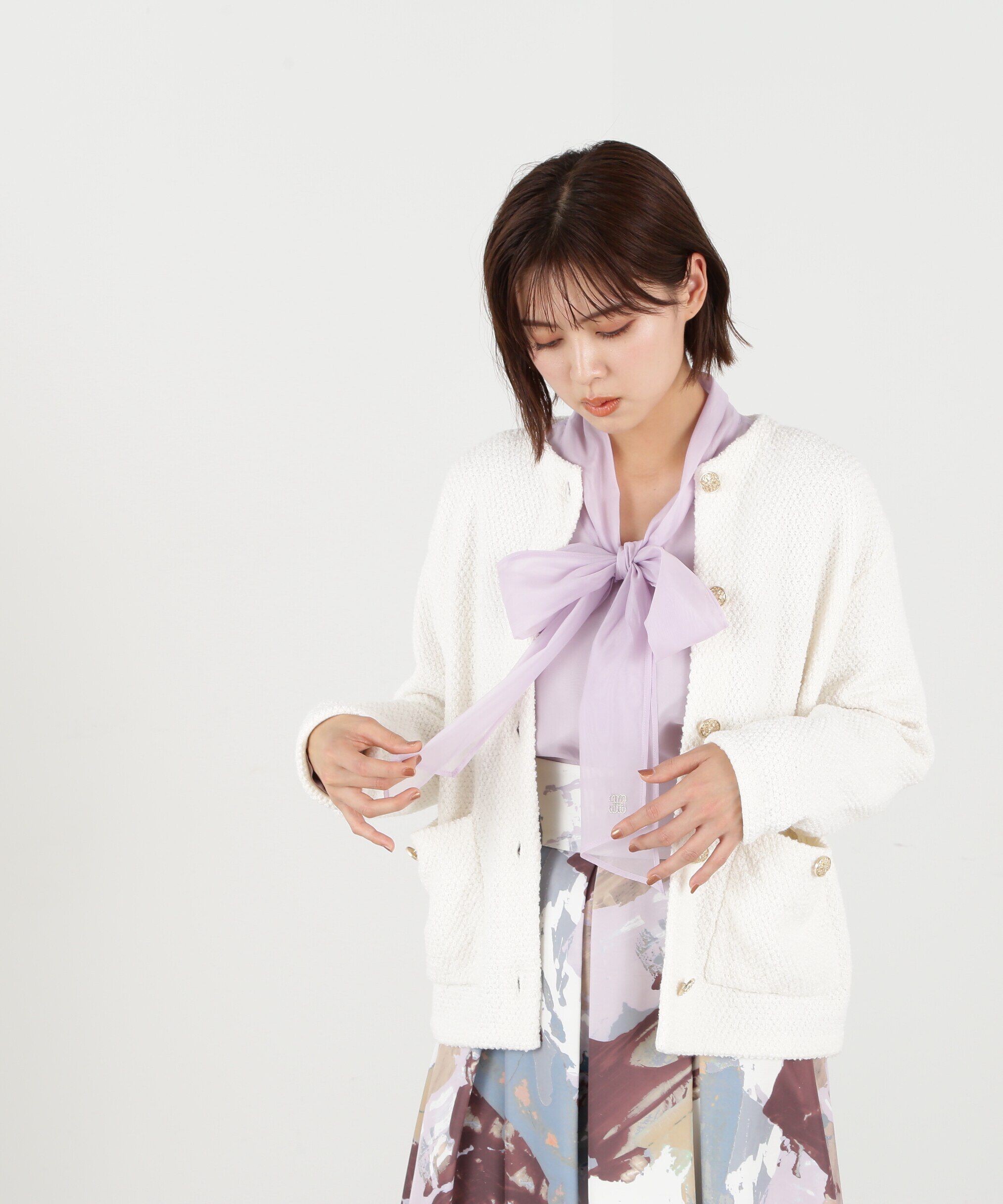  「エリツキツイードニットカーディガン」|ニット・セーター|