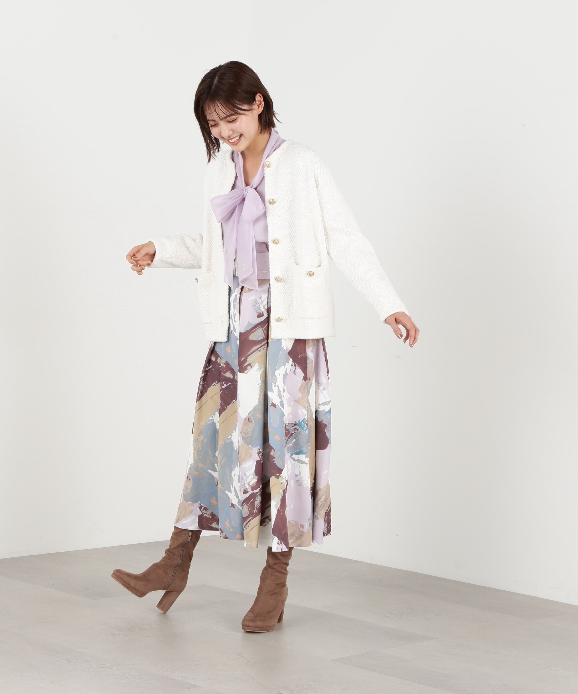  「エリツキツイードニットカーディガン」|ニット・セーター|