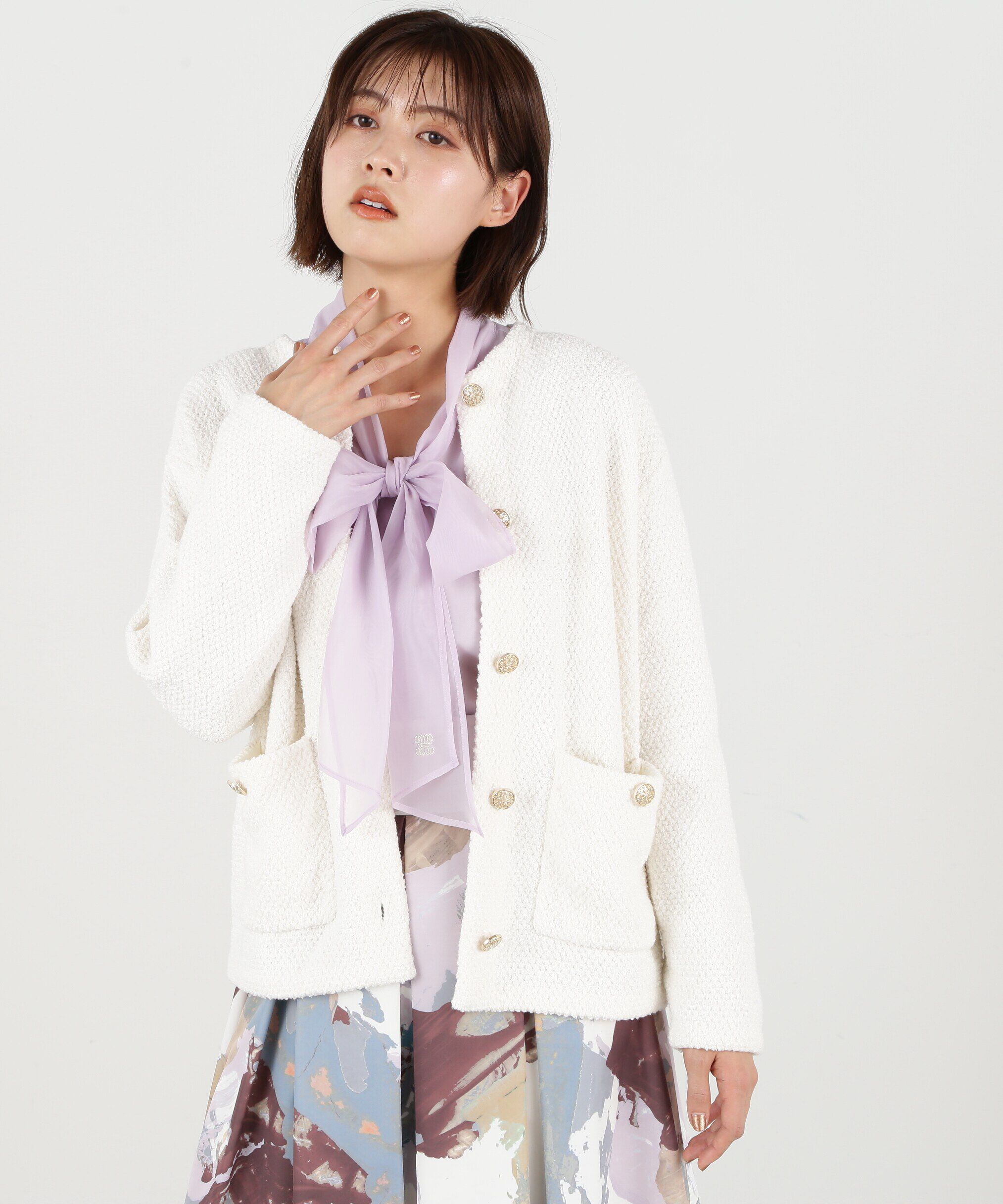  「エリツキツイードニットカーディガン」|ニット・セーター|