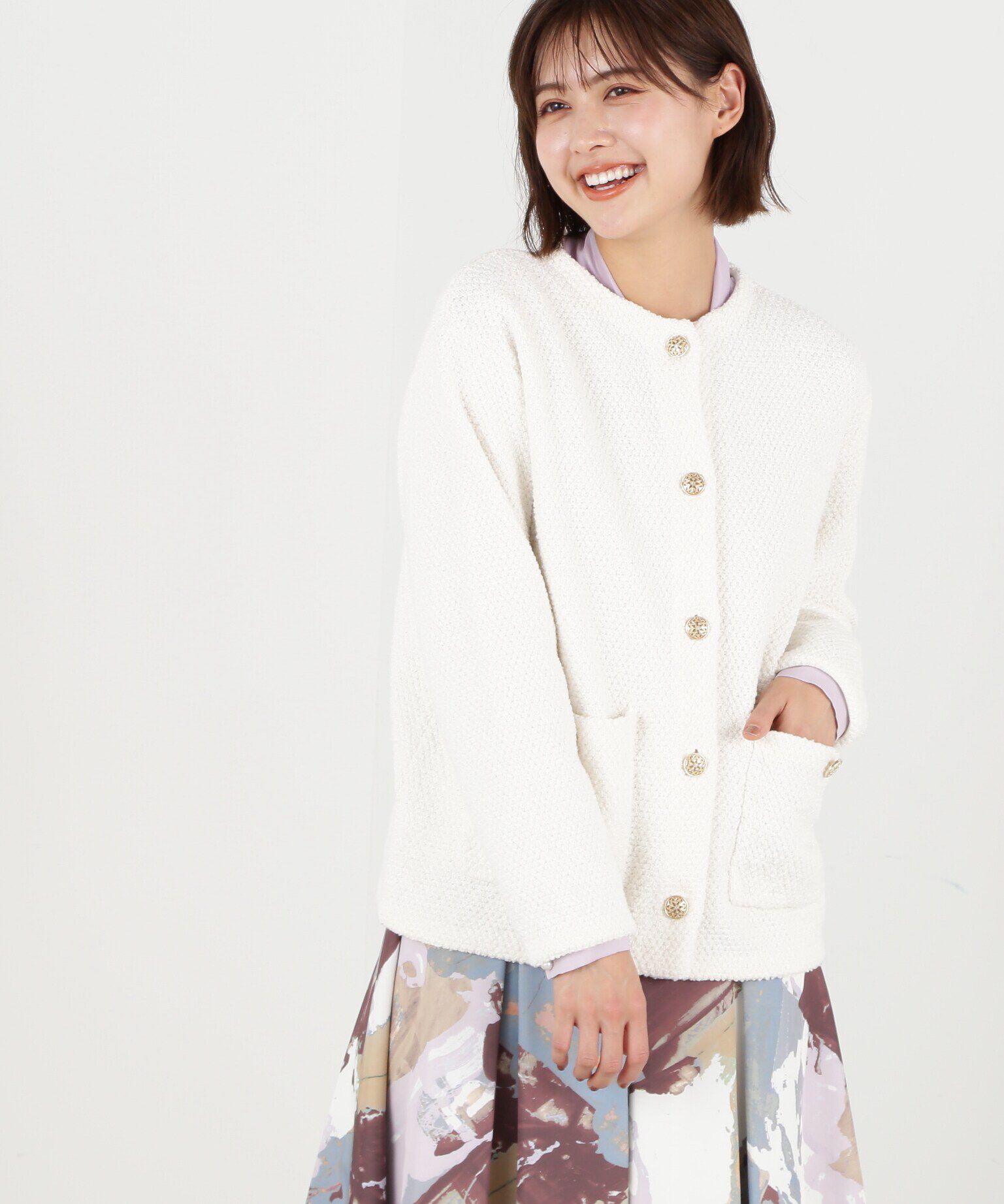  「エリツキツイードニットカーディガン」|ニット・セーター|