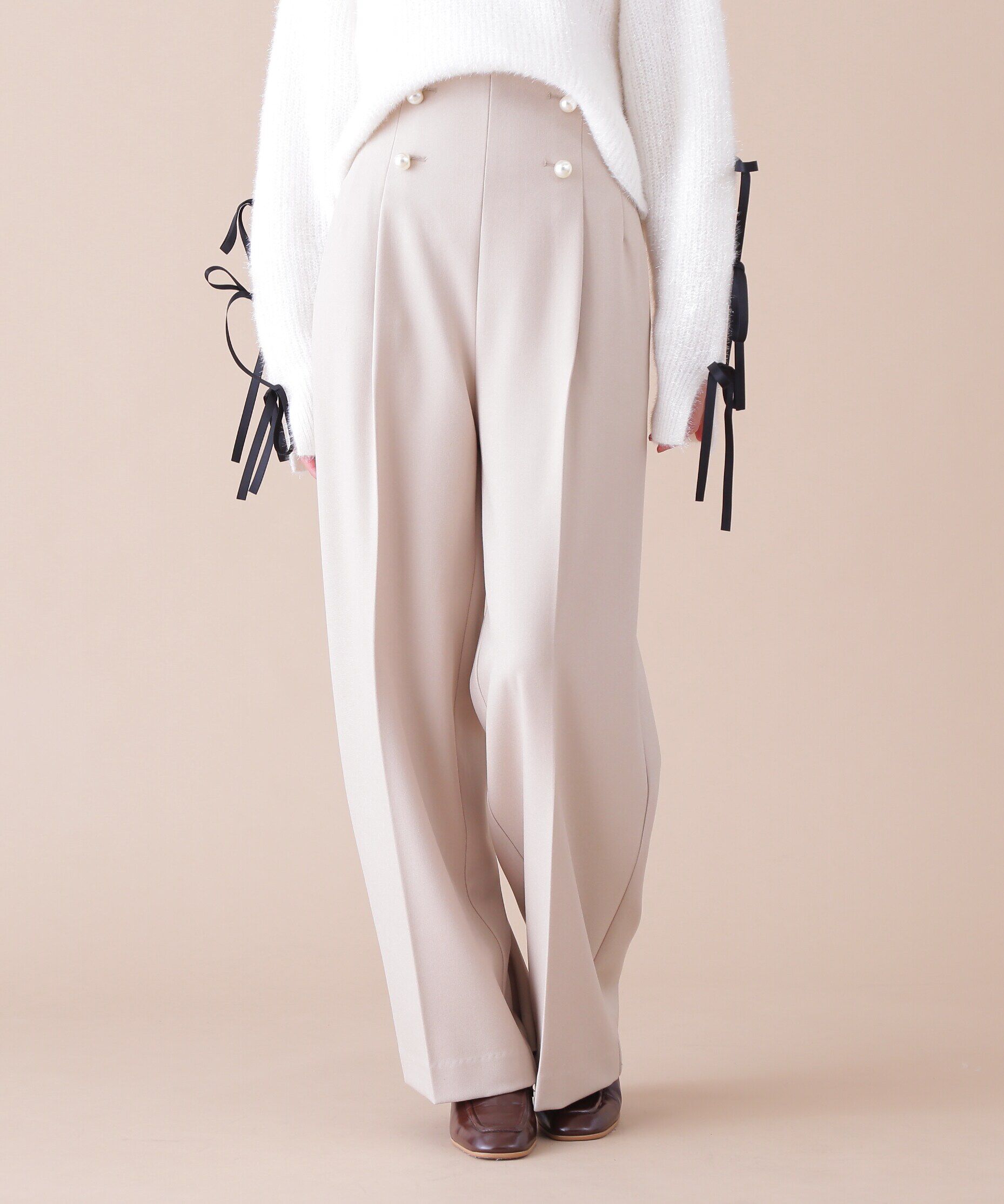  「パールボタンワイドパンツ」|その他|
