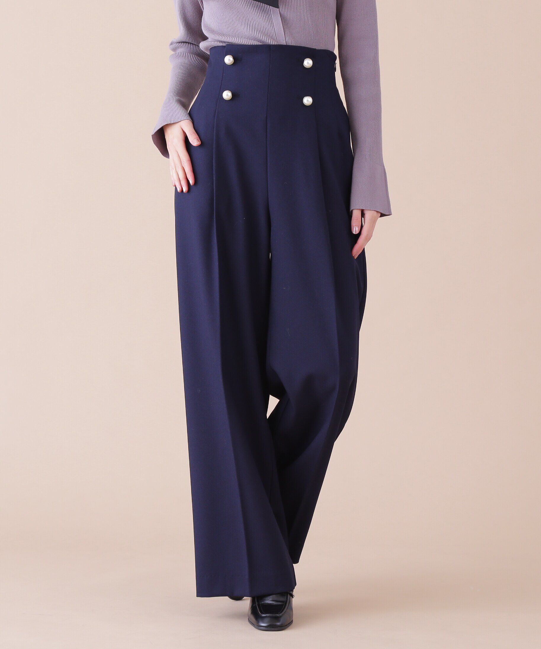  「パールボタンワイドパンツ」|その他|
