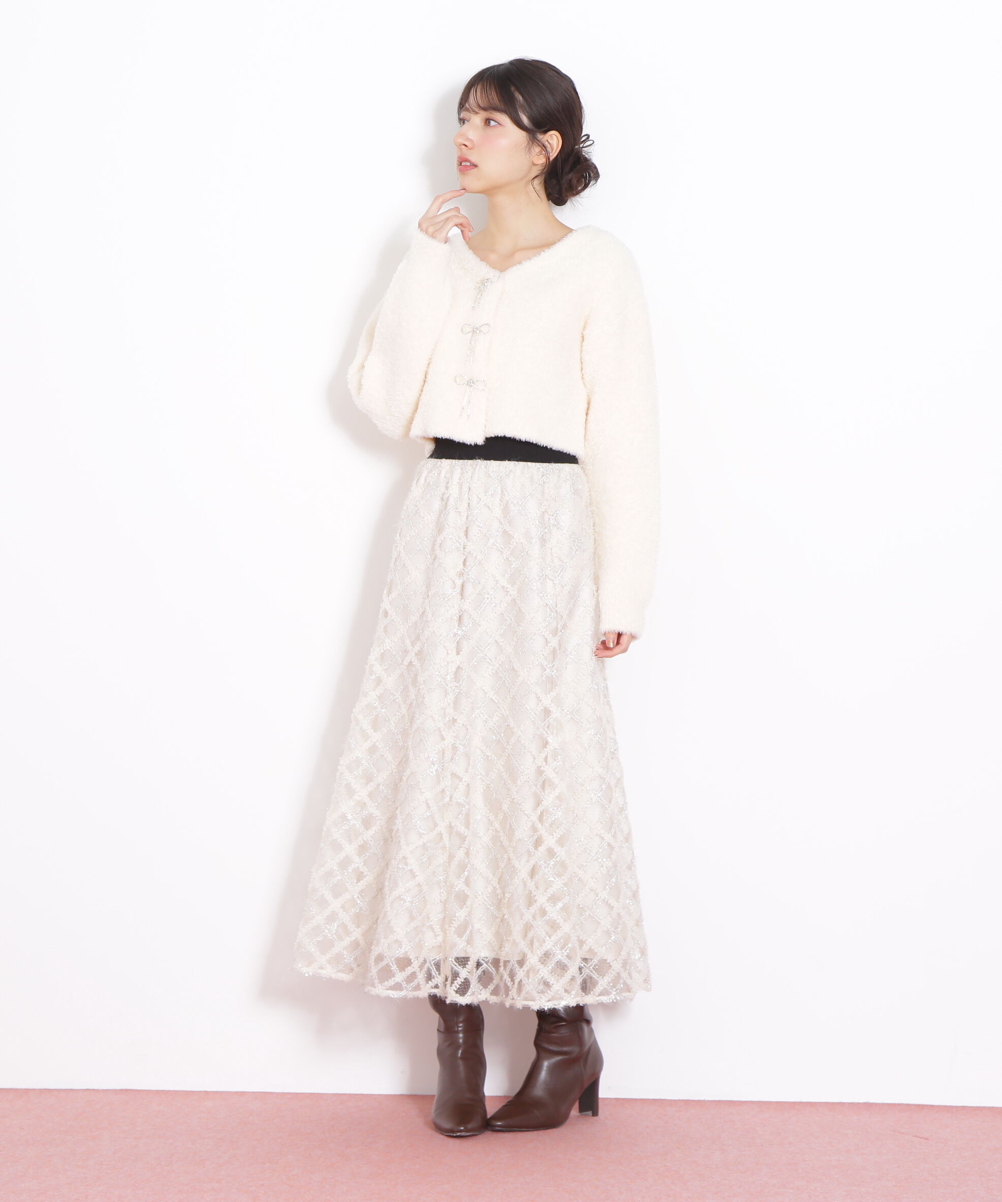  「エンブロイダリーシアーチェック」|スカート|