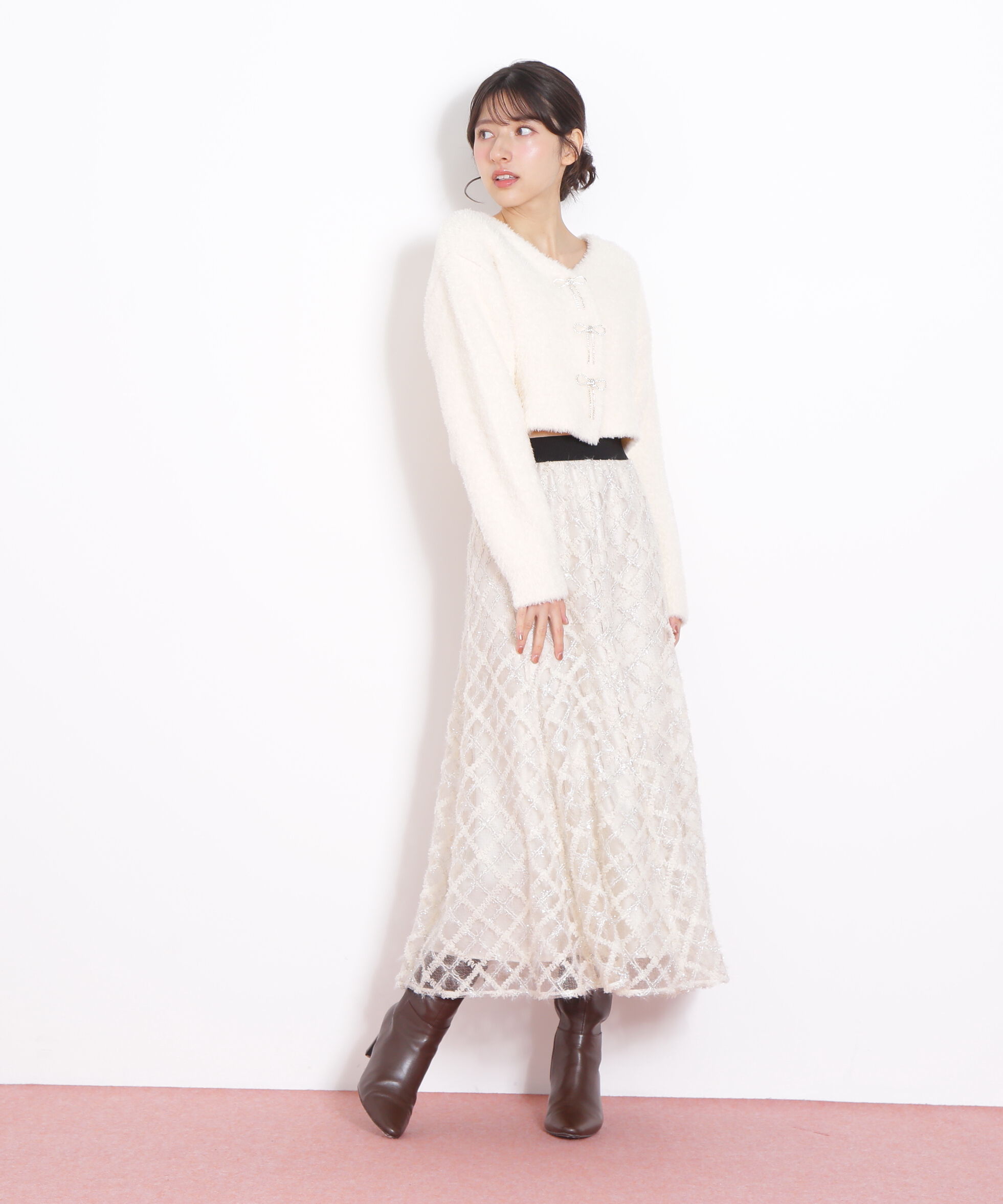  「エンブロイダリーシアーチェック」|スカート|