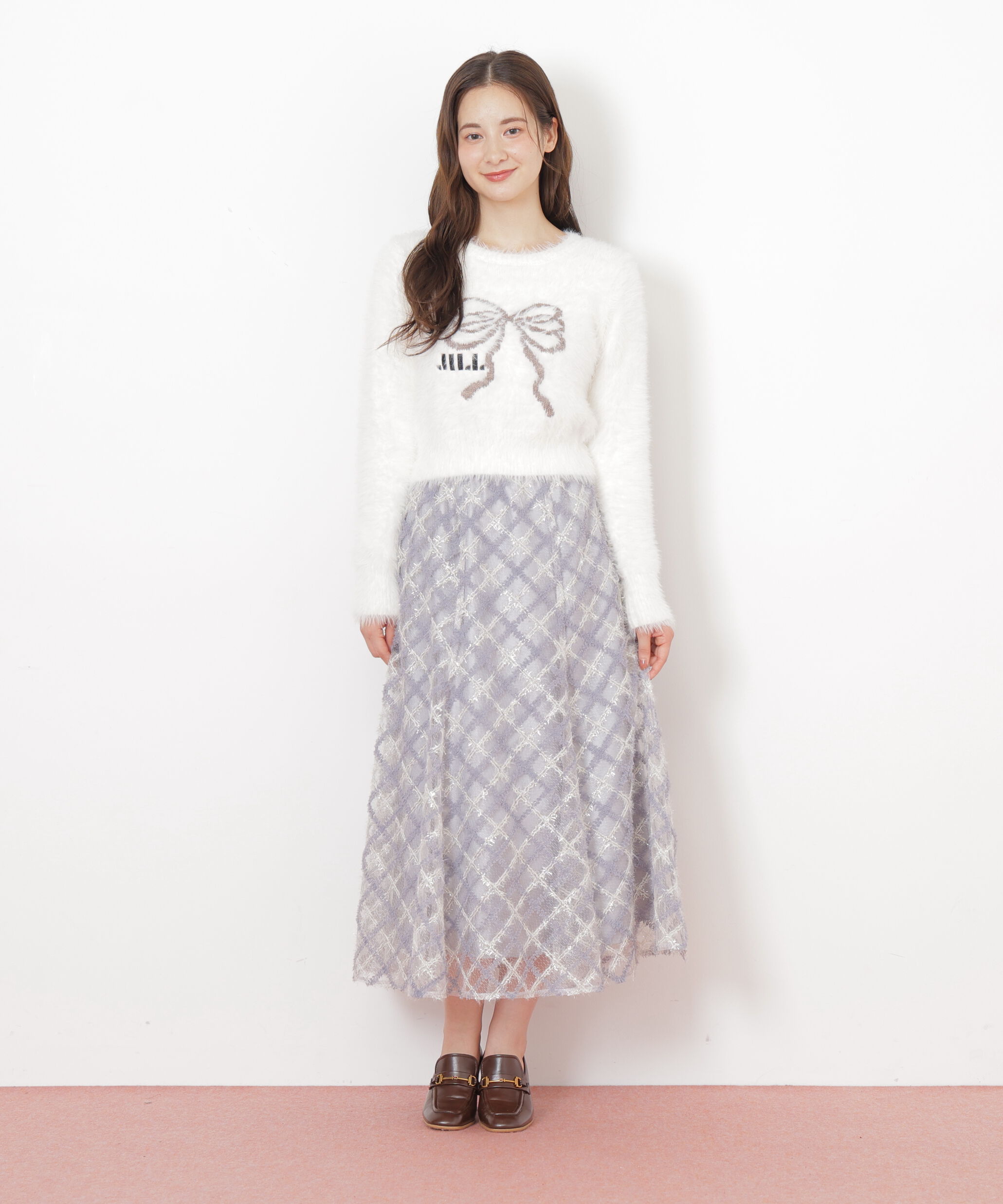  「エンブロイダリーシアーチェック」|スカート|